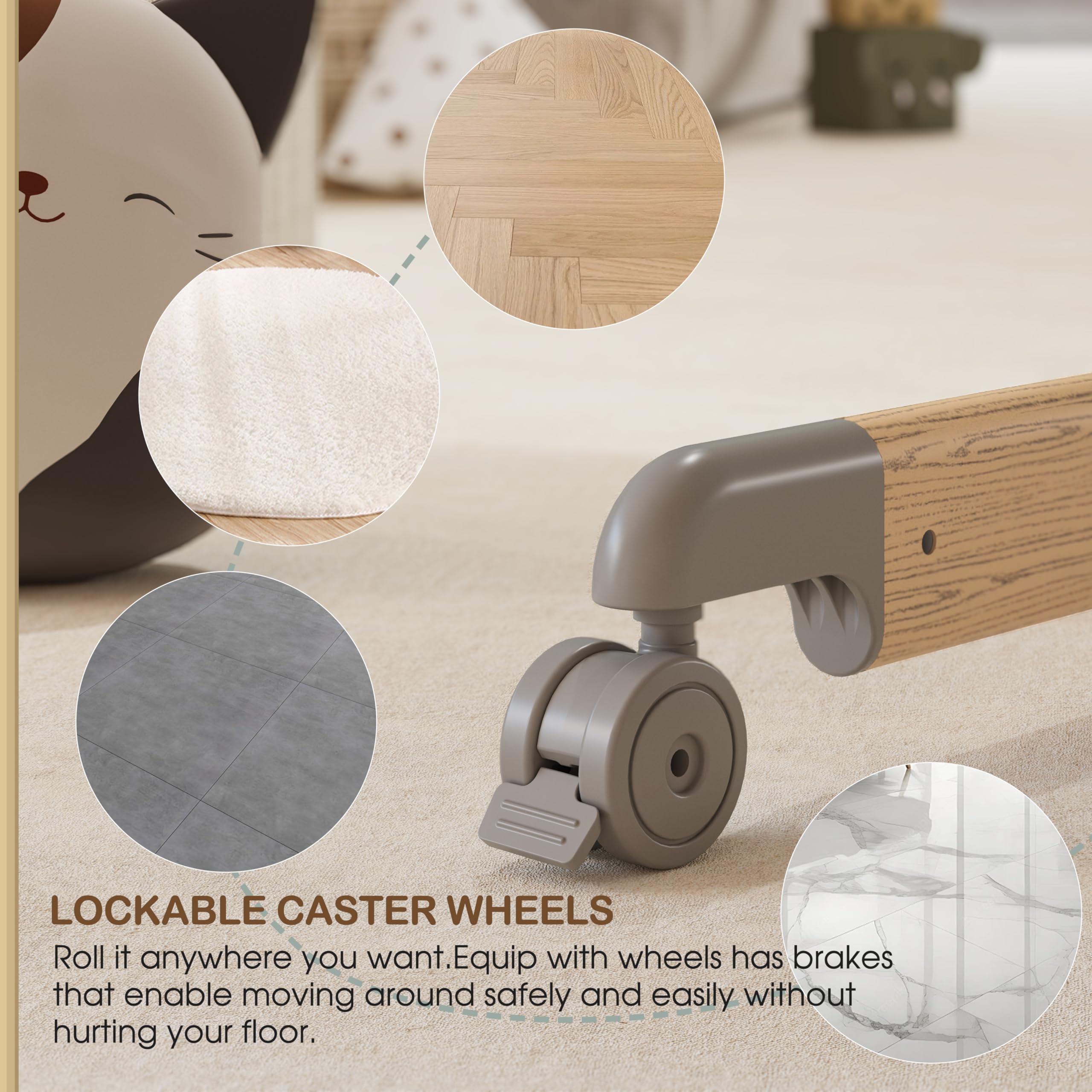 AMKE Baby Bassinets - Breathable Mesh Bedside Sleeper for Newborns & Infants | Portable, Adjustable Crib for Safe Co-Sleeping | Nursery & Bedroom Essential (Wood Grain Gray) | Perfect for Nighttime Feeding & Soothing Baby