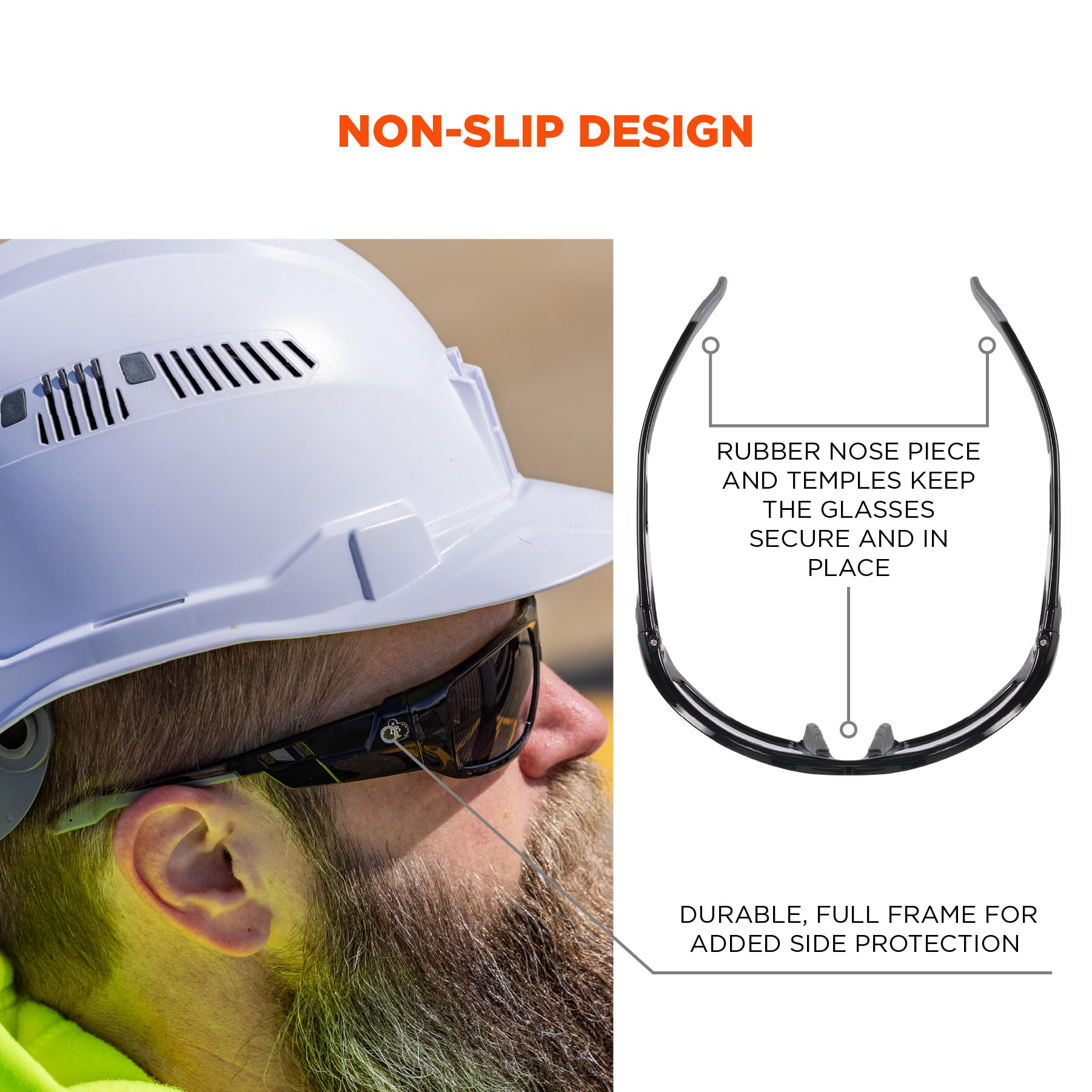 Ergodyne Skullerz Odin Safety Glasses - ANSI Z87.1 Certified, Anti-Fog, UV Protection for Construction, Woodworking & Outdoor Work