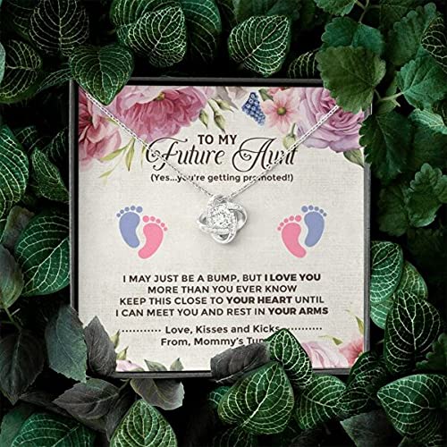 Love Knot Necklace for Future Aunt - Jewelry Gift with Card & Box