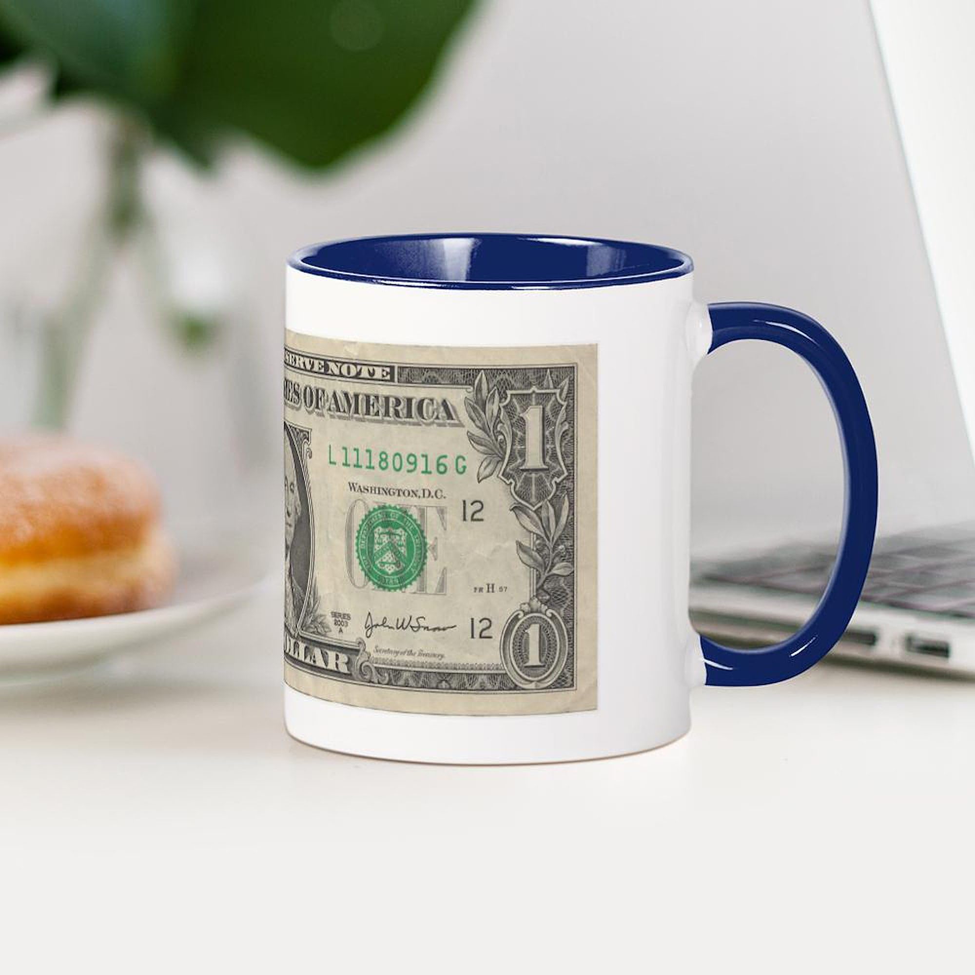 11 oz (325 ml) Ceramic Coffee Mug - Dollar Bill Design - Perfect for Office, Home & Gifts | CafePress