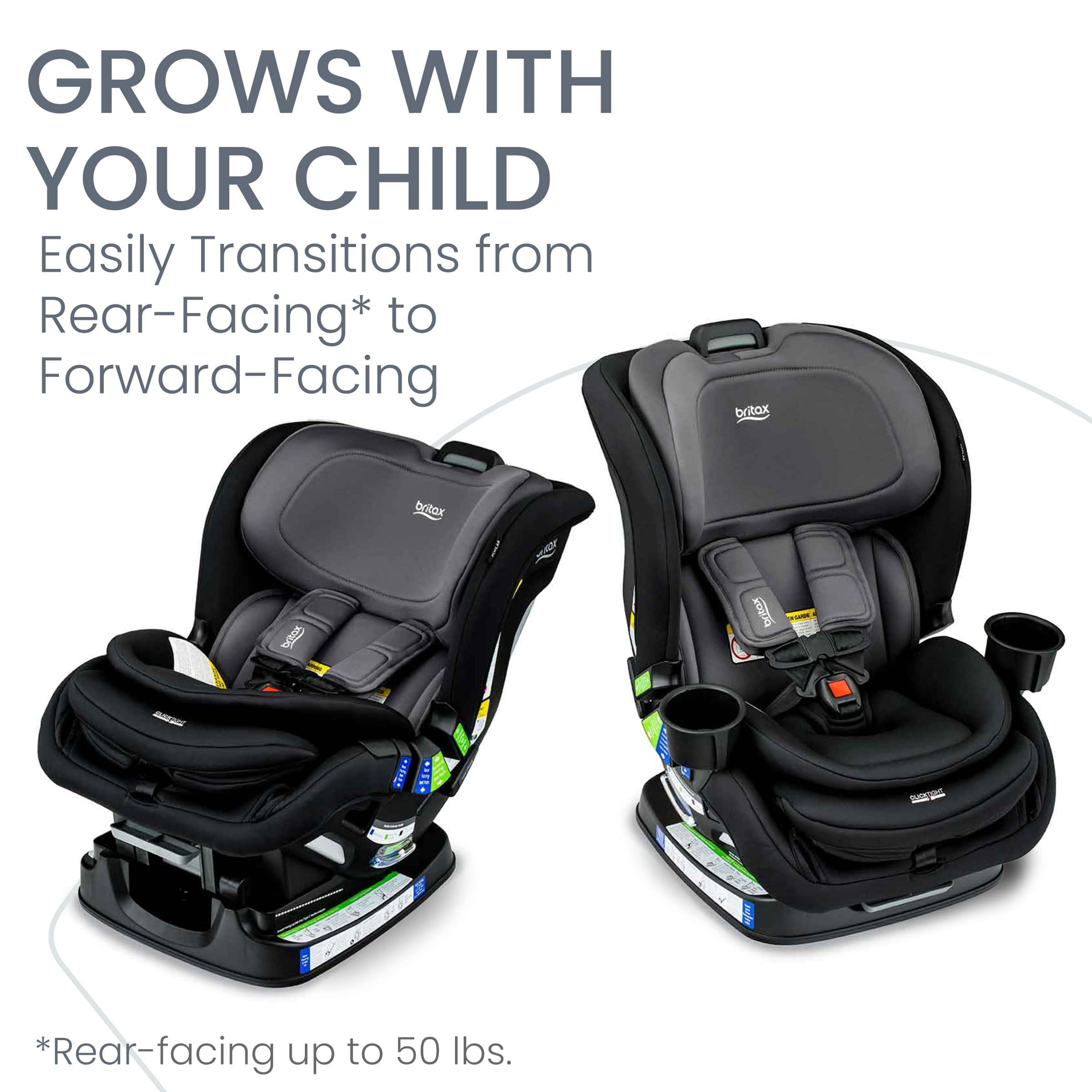 Britax Poplar Convertible Car Seat for Toddlers & Infants - Safe & Comfortable 3-in-1 Rear-Facing to Forward-Facing Booster - Perfect for Travel, Daily Commute & Family Road Trips