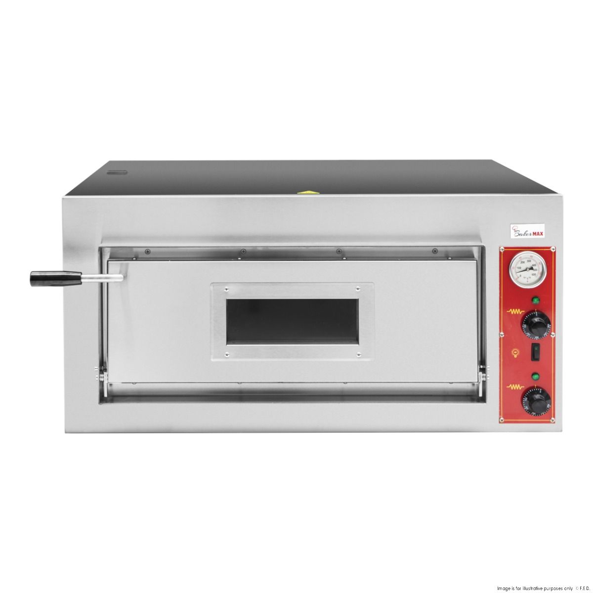 BakerMax Black Panther EP 2 1E Commercial Pizza Deck Oven - Perfect for Pizzerias, Restaurants & Catering Businesses