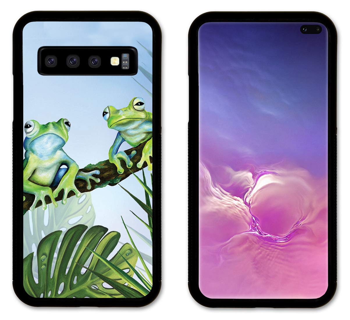 Slim Samsung Galaxy S10+ Case - Green Frogs Design for Protection & Style