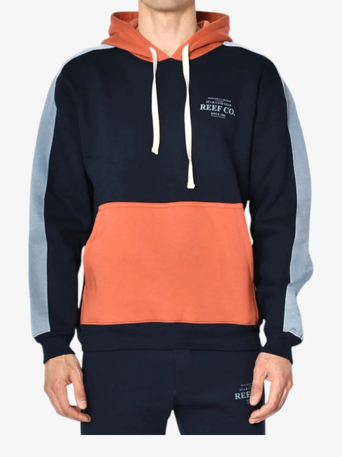 Buzo Reef Colors Orange & Sky Blue - Trendy Unisex Hoodie for Casual Wear, Street Style & Outdoor Activities