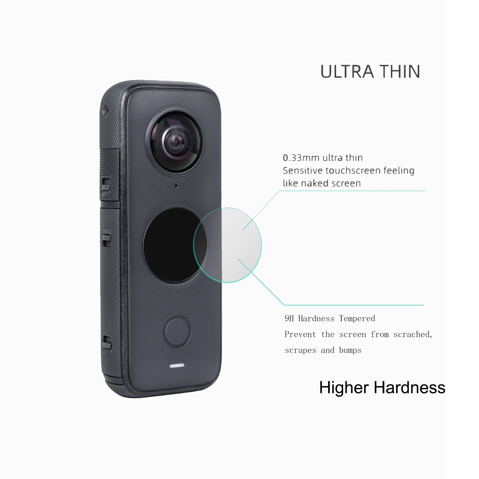 Insta360 ONE X2 Lens Guard & Screen Protector Kit - 2Pcs Oleophobic Fingerprint-Proof Lens Protectors + 4Pcs Tempered Glass Screen Protectors - Crystal Clear Protection for Action Camera - Perfect for Outdoor Adventures & Vlogging
