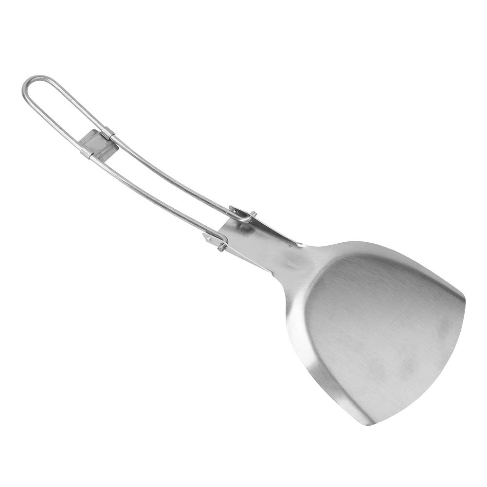 Foldable Stainless Steel Spatula for Cooking, BBQ, Grilling & Camping - Dishwasher Safe Metal Turner for Outdoor, Travel & Easy Storage - Perfect for Picnics, Backyard Parties & RV Adventures