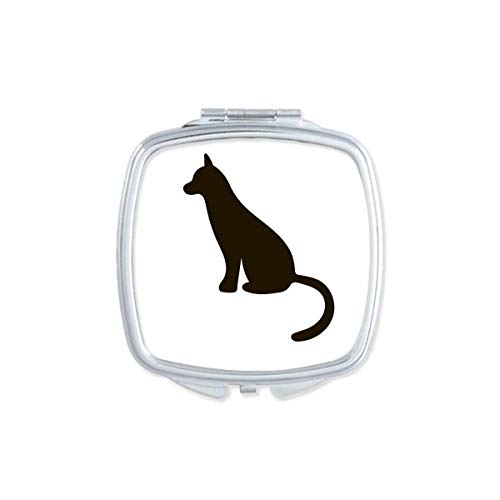 DIYthinker Black Cat Cute Animal Design Portable Compact Mirror - Double Sided Glass Makeup Mirror for Purse, Travel & Everyday Use
