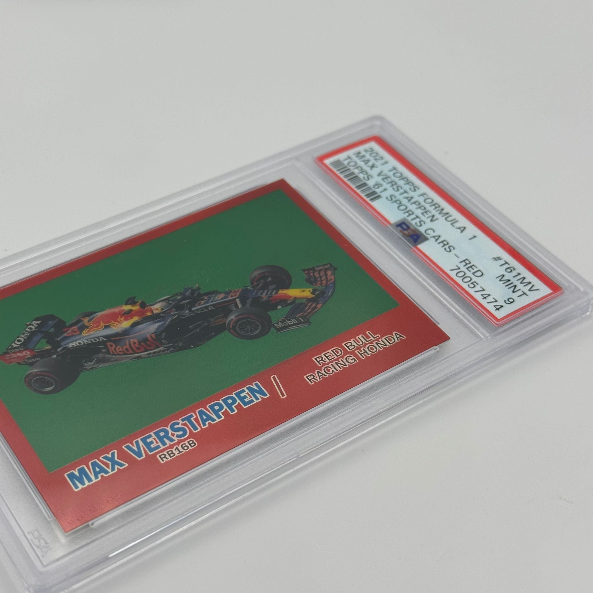 PSA 9 1/5 Max Verstappen 1961 Topps Sports Cars #T61MV Red Refractor - Rare Racing Collectible for Display & Investment - Perfect for Motorsport Fans & Card Collectors