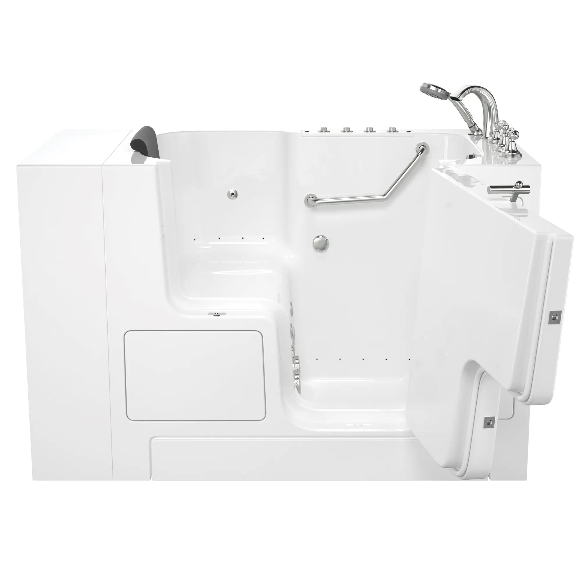 Premium 32 x 52 Inch Gelcoat Walk-In Bathtub with Air Spa & Whirlpool Systems - Right Hand Drain & Faucet - Ideal for Elderly & Mobility Support, Relaxing Hydrotherapy at Home