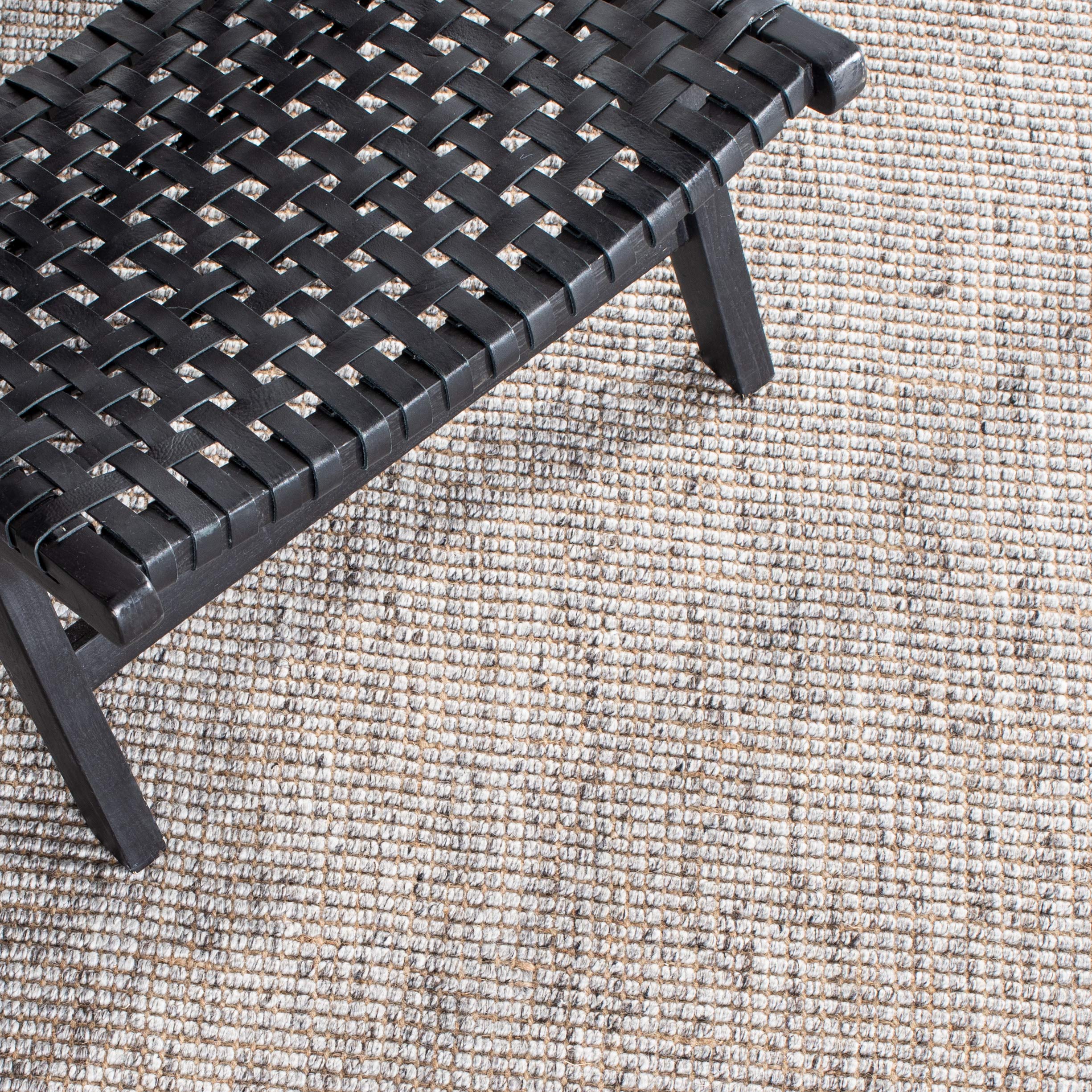 SAFAVIEH Handmade Natural Jute Area Rug 5' x 8' - Grey & Natural Woven Fringe, Eco-Friendly Fiber for Living Room, Bedroom, Dining Room | Durable for High Traffic Areas & Home Decor