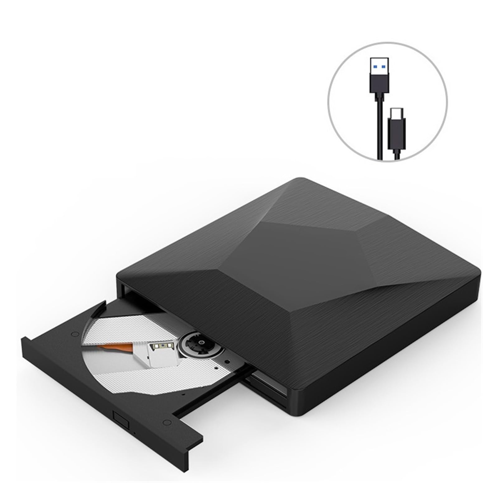 External DVD Drive USB 3.0 - Portable CD/DVD Burner for Laptop, Desktop, Mac & PC | Fast Data Transfer | Plug & Play | Compatible with Windows/Mac | Perfect for Movies, Software Installation & Data Backup