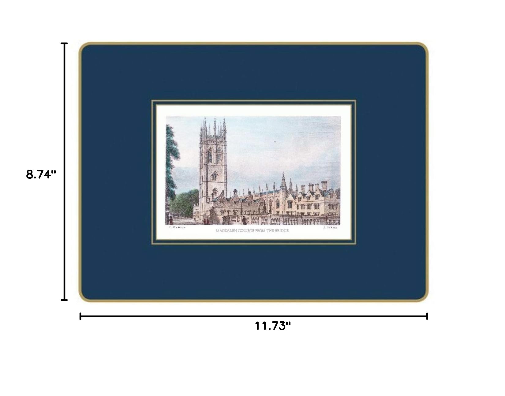 Oxford University Scenic Placemats Set of 4 - 11.73 x 8.74 Inch Elegant Table Decor for Dining Room, Kitchen & Home Entertaining - Lady Clare Collection