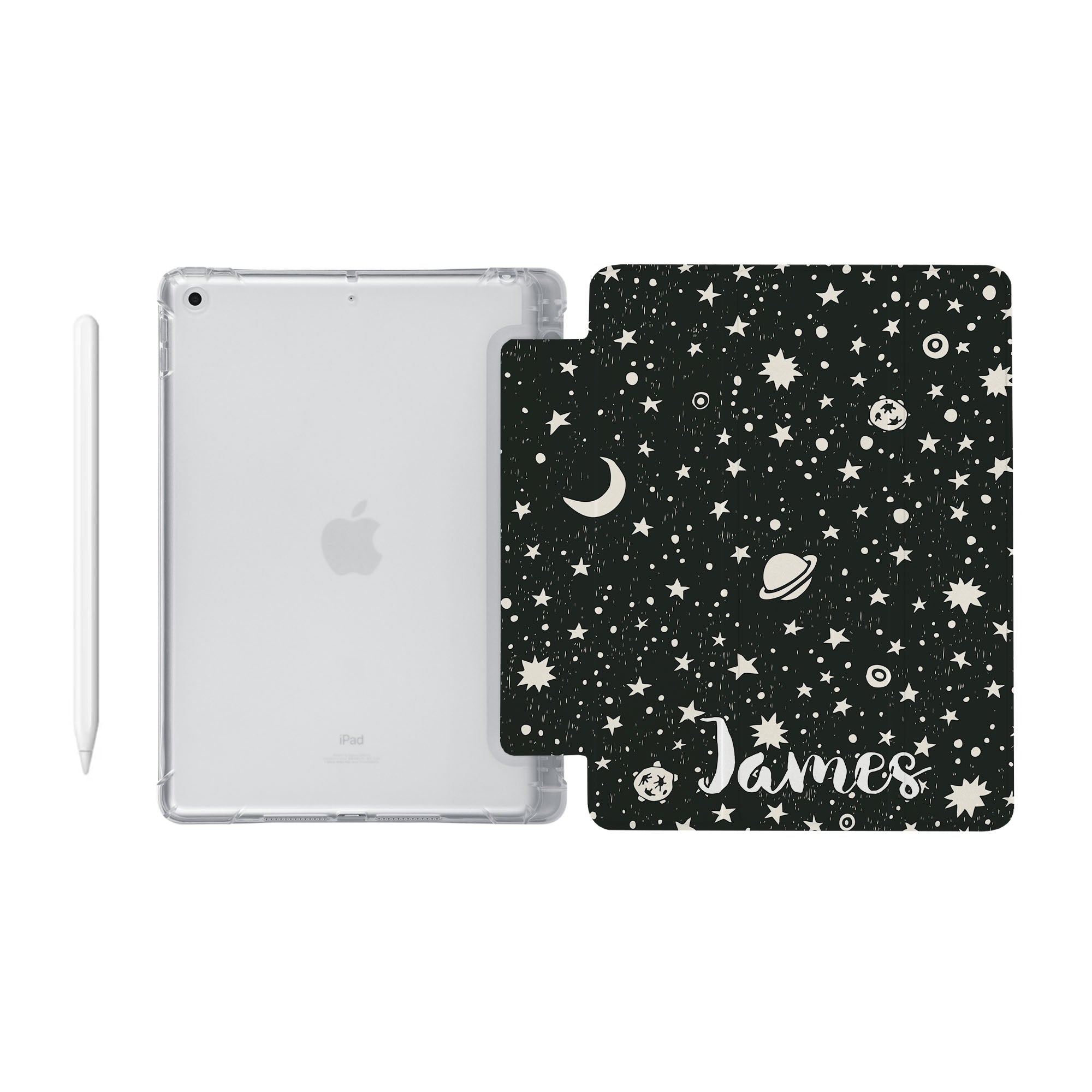 iPad See-Through Case - Slim & Durable Clear Protective Cover for iPad (Space Gray) - Perfect for Work, Travel & Everyday Use