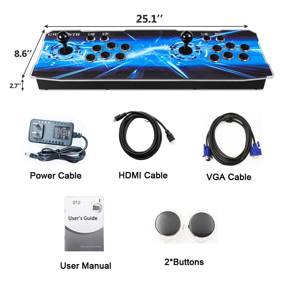 GWALSNTH 29800-in-1 Pandora Box Pro Arcade Games Console - Plug & Play 1280x720 HD Video Game System with 3D Games, Search/Save/Hide/Pause Features for 1-4 Players (SDL29800) - Perfect for Home Entertainment, Game Rooms, and Retro Gaming Parties