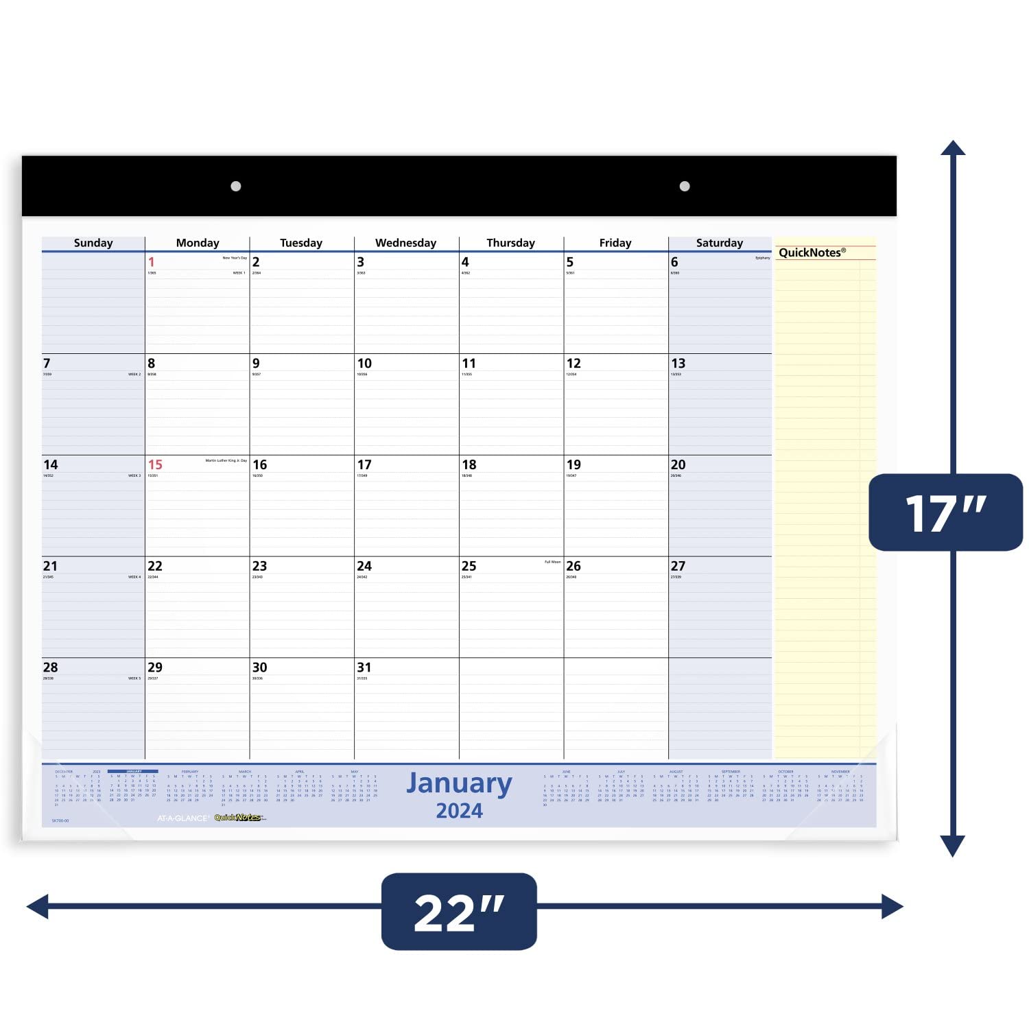 2024 AT-A-GLANCE Monthly Desk Calendar - 22x17