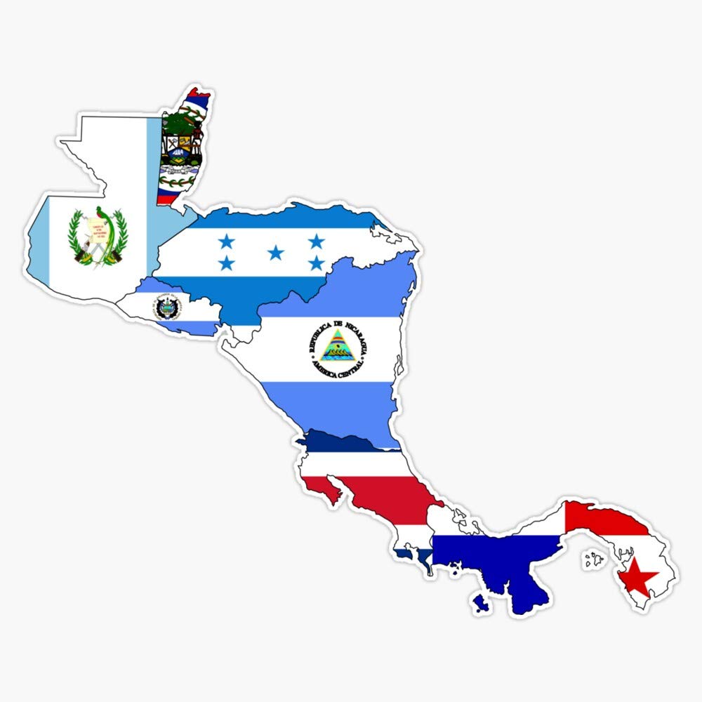 Central America Map Flag Vinyl Decal - 5