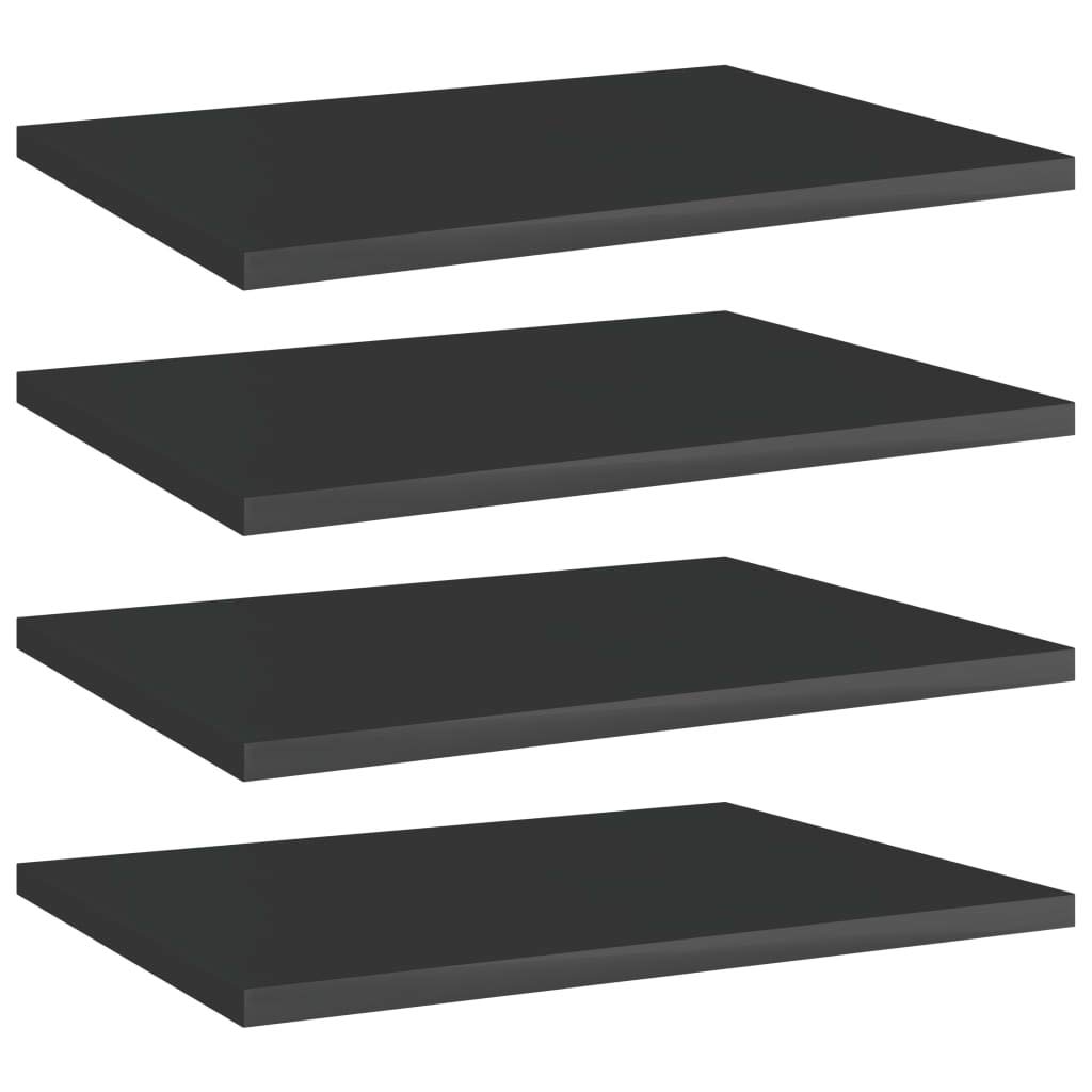 4-Pack High Gloss Black Bookshelf Replacement Panels - Floating Shelves for Book Storage, Display & Organization - Perfect for Home, Office & Retail Use (Accessories Not Included)