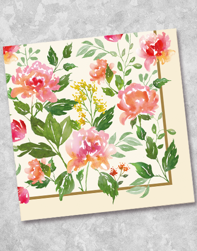 Bohemian Blossoms Beverage Napkins - 40 Count Floral Paper Cocktail Napkins for Parties, Weddings & Home Decor - Eco-Friendly Disposable Drink Coasters for Coffee, Tea & Wine