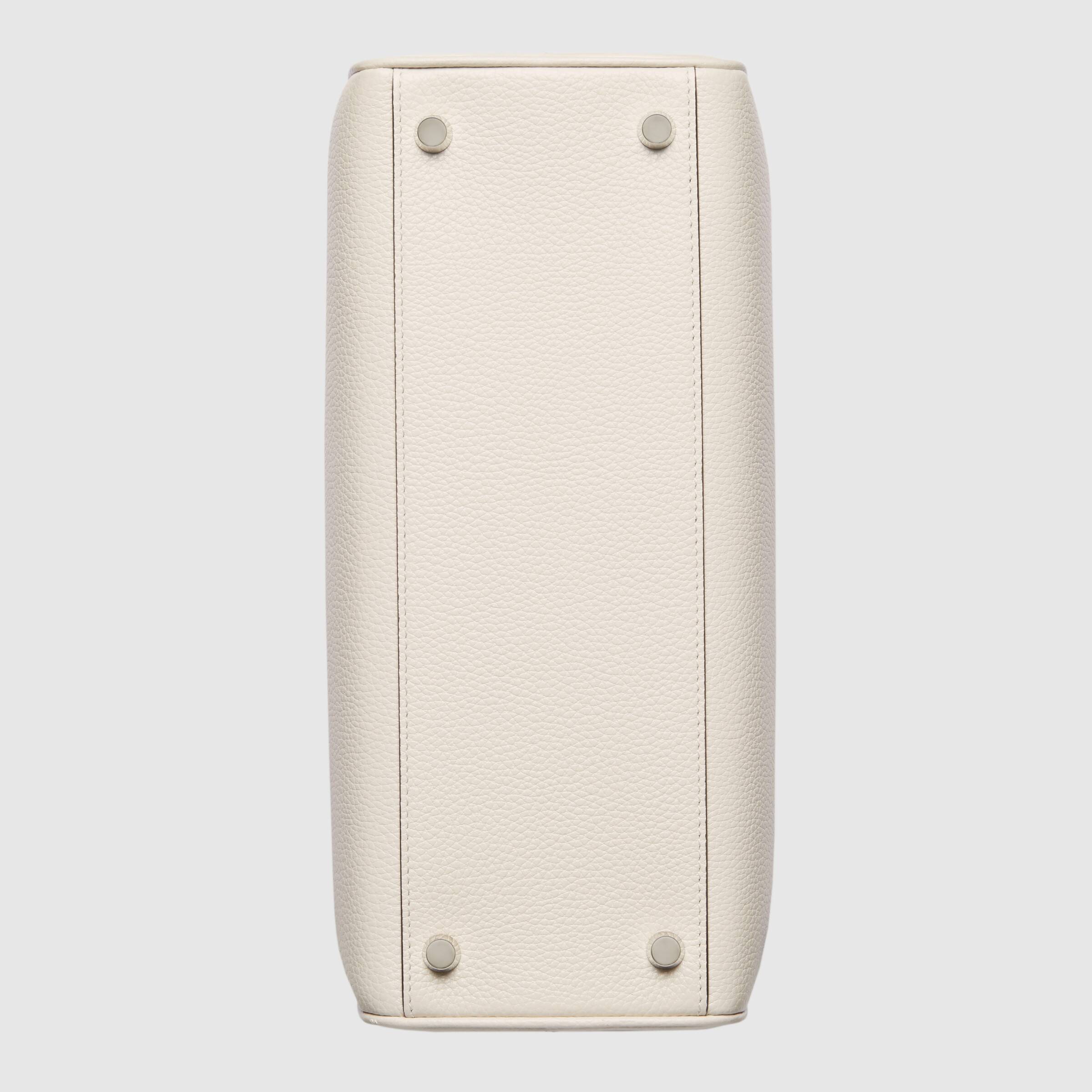 Gucci Zumi Small Top Handle Bag in White Grainy Leather - Perfect for Work, Parties & Everyday Elegance