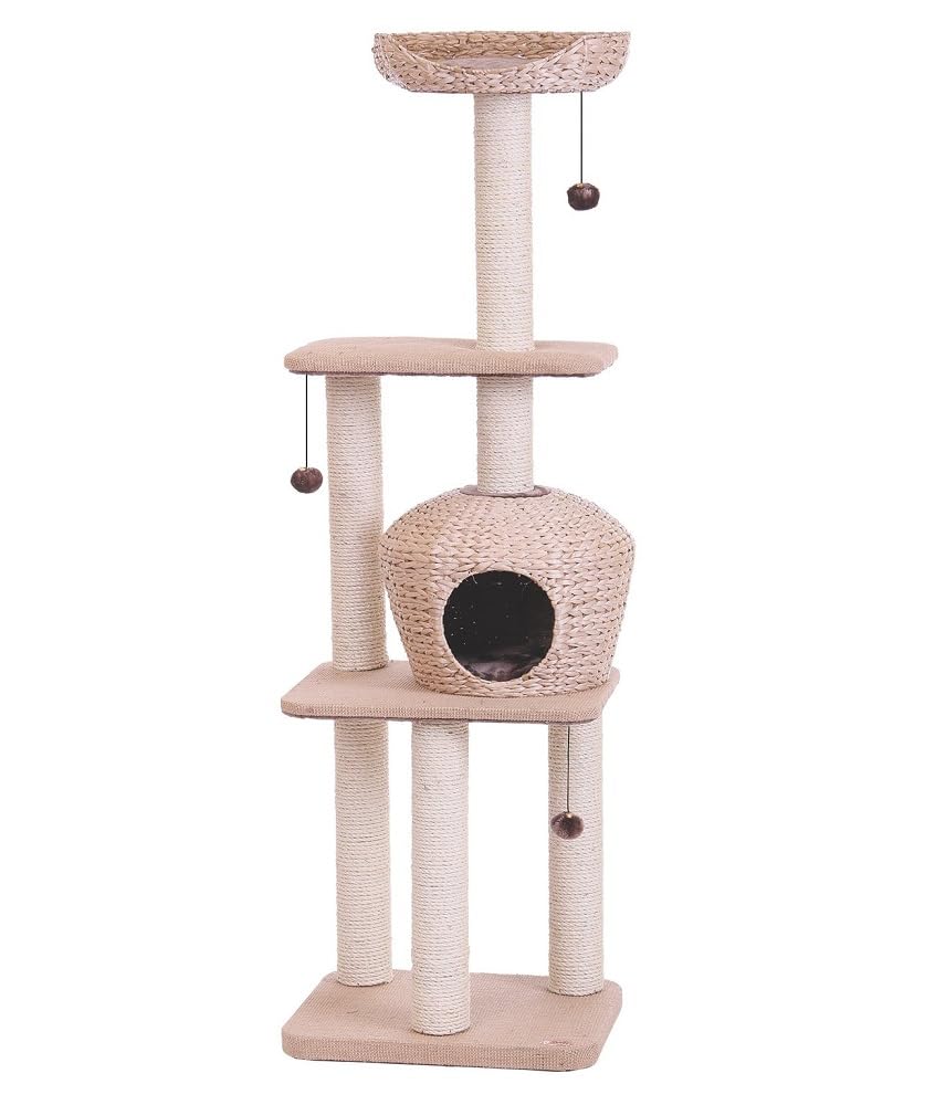 Nanuk Cat Play System Tower Tree - Multi-Level Cat Climbing Tree with Scratching Posts & Perches for Indoor Cats - Perfect for Play, Exercise & Relaxation in Your Home