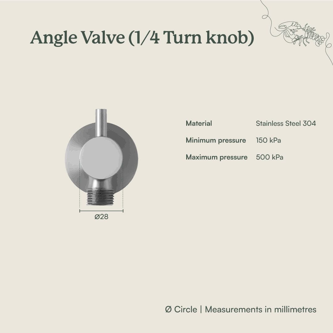 1/4 Turn Angle Valve - Chrome Plated Brass Water Shut Off Valve for Sink, Toilet & Faucet - Perfect for Plumbing Repairs & DIY Home Improvement Projects