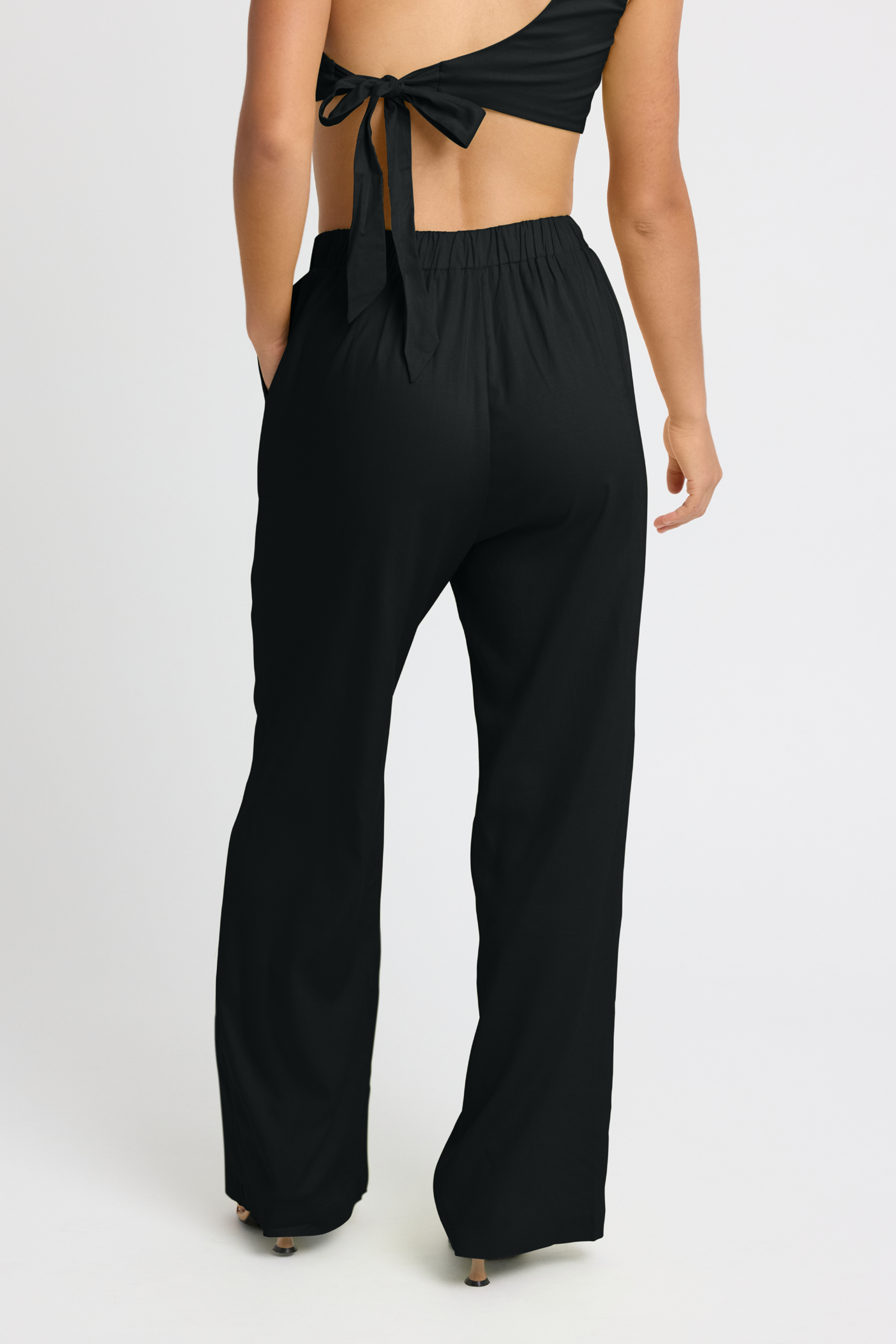 Briar Linen Wide Leg Pants for Women - Soft & Comfortable High Waisted Trousers - Black - Perfect for Summer, Office Wear & Casual Outfits