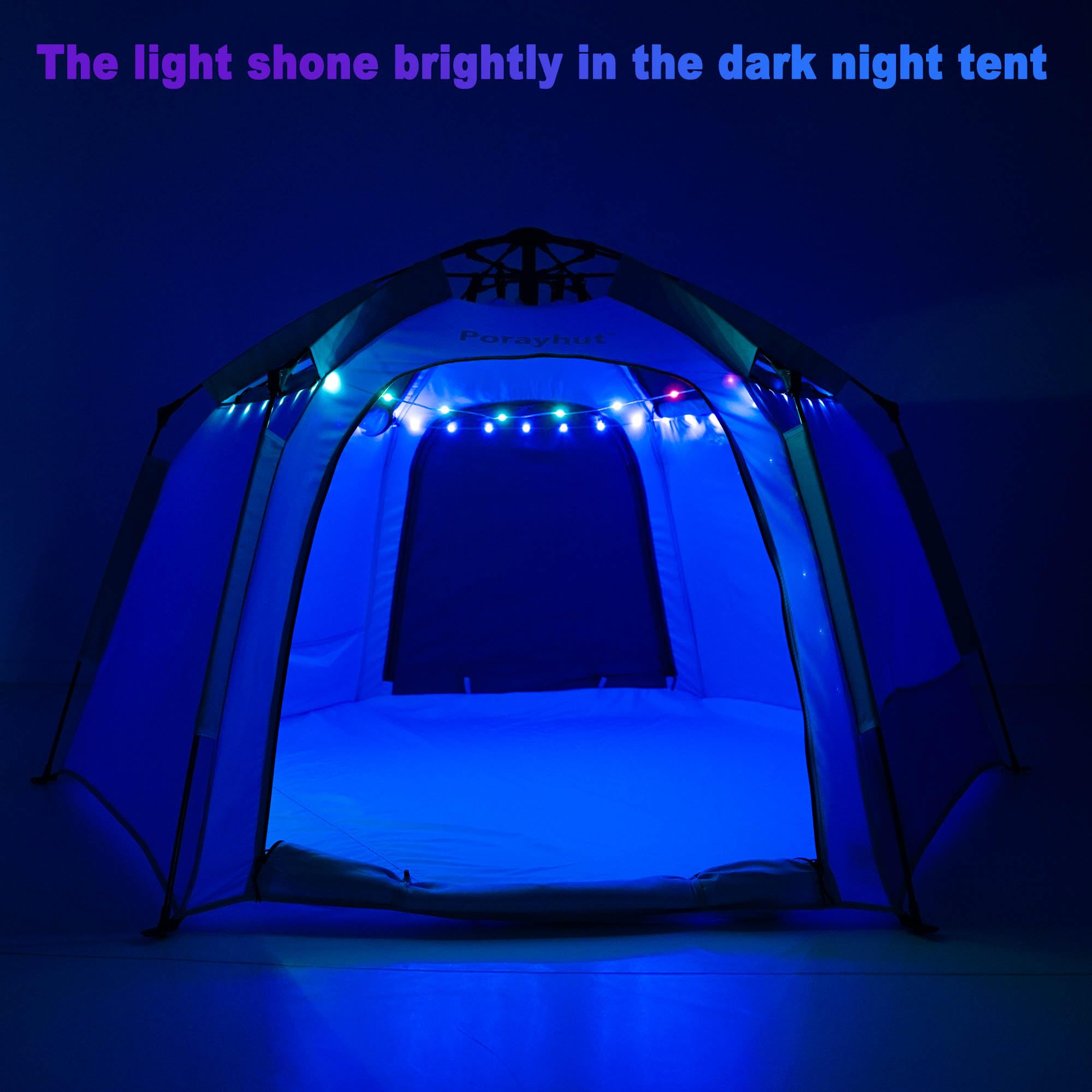 Portable Hexagon Kids Play Tent with LED Strip Lights - Indoor Children Playhouse, Easy Setup Space Tent for 4-5 Kids, Dream Tent for Nighttime Play & Birthday Gifts - Perfect for Bedroom, Nursery, Playroom, and Birthday Parties