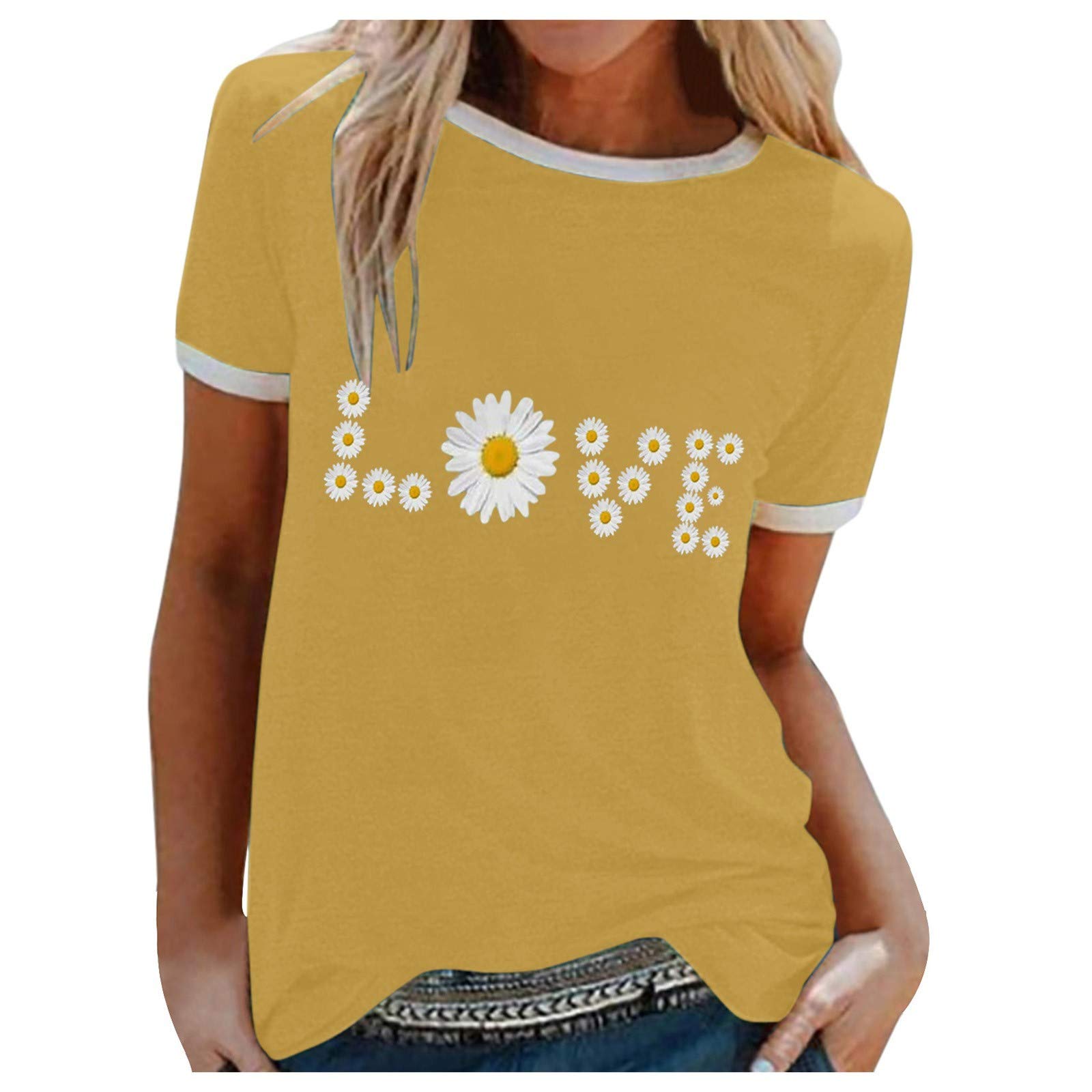 Women's Casual Short Sleeve T-Shirt - Valentine's Day Printed Loose Fit O-Neck Top for Everyday Wear | Perfect for Date Night, Weekend Outings & Casual Office Looks