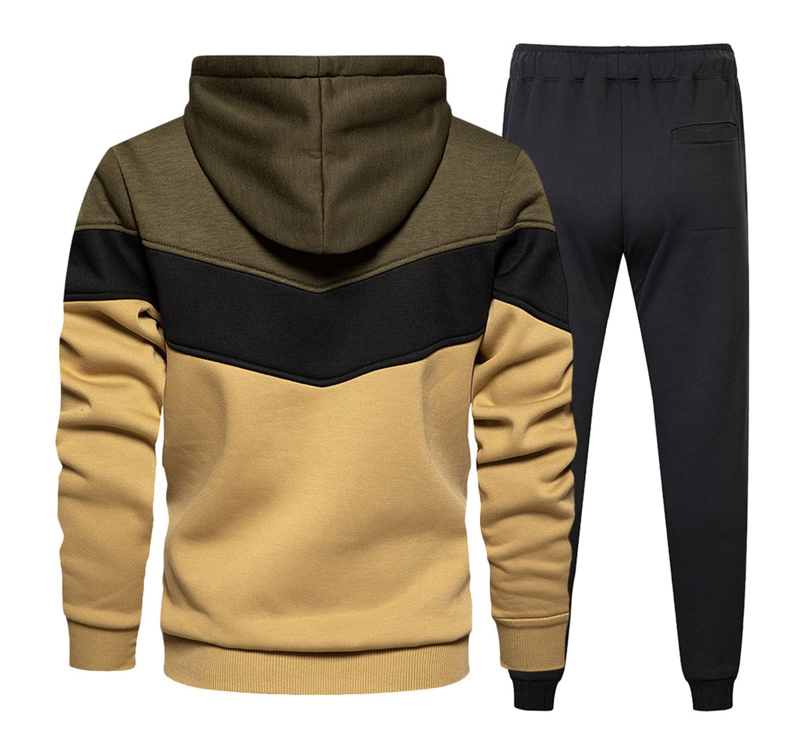 **Men's Athletic Jogging Suits Set - Breathable Tracksuit with Patchwork Design for Running, Gym & Casual Wear**