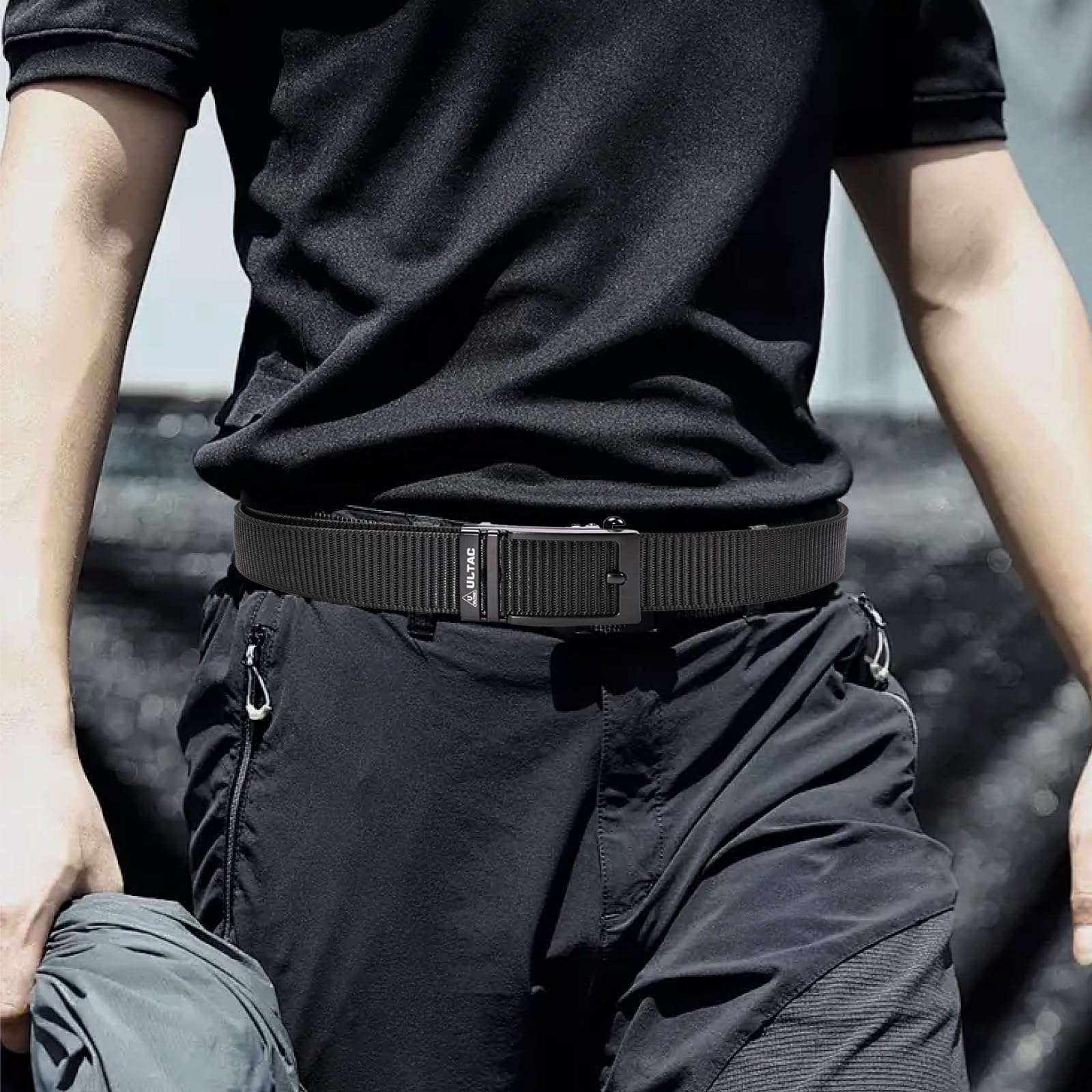 Best Concealed Carry Gun Belt for Men - Tactical Ratchet Nylon EDC CCW Work Belt with Auto Slide Buckle - Perfect for Everyday Carry, Shooting Range & Outdoor Activities