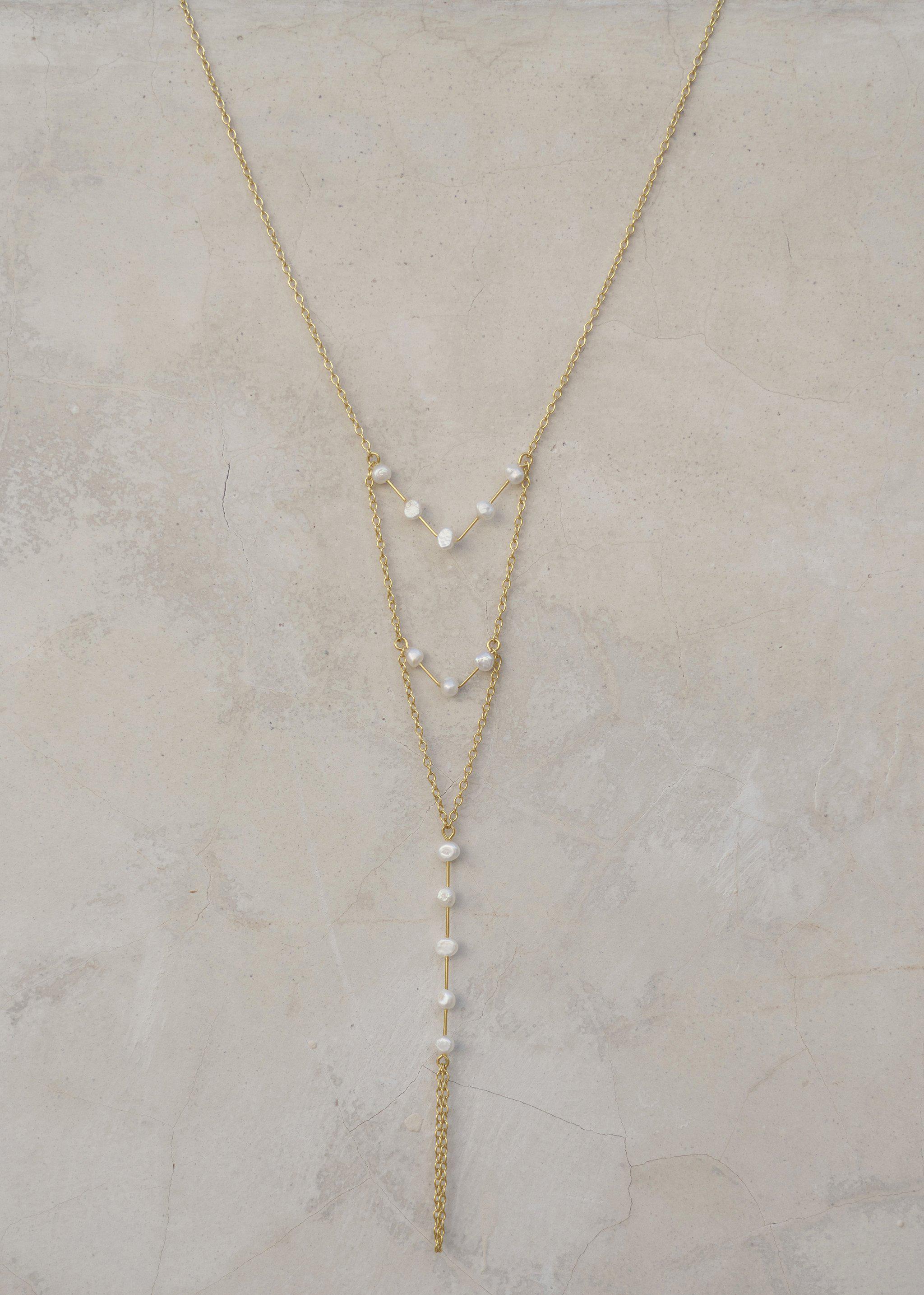 Elegant Triple Layered V Necklace for Women - 18K Gold Plated Stainless Steel Pendant - Perfect for Date Night, Wedding & Everyday Wear