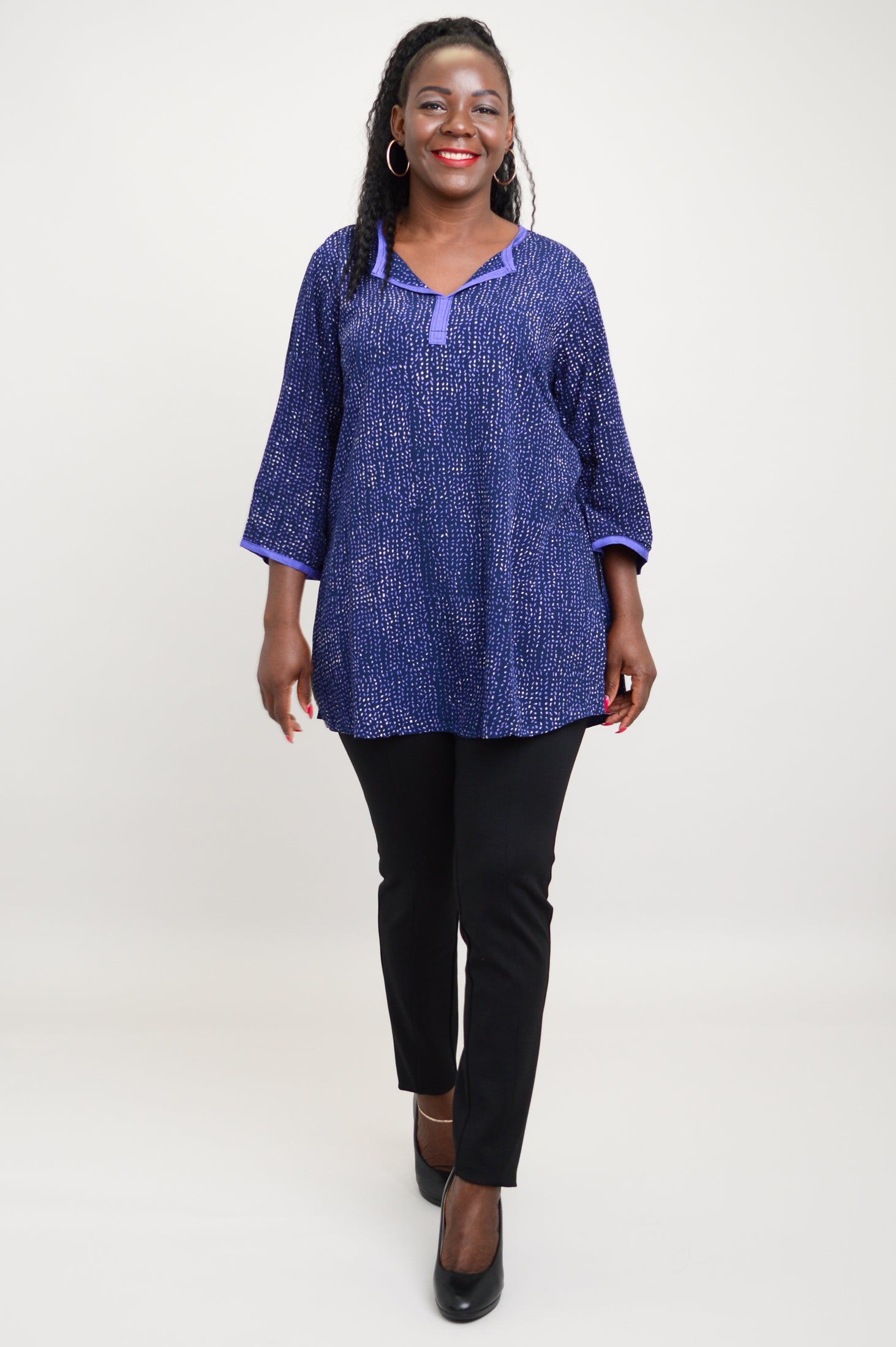 Stylish Kary Top in Akimi Purple - Trendy Women's Fashion Blouse for Casual Wear, Office & Date Nights