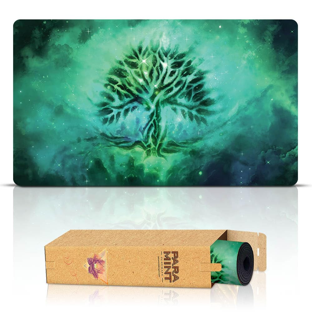 Forest Ethereal Mana Stitched MTG Playmat - Magic The Gathering Game Mat for MTG, YuGiOh & TCG - Premium Original Art Playmat Accessories - Perfect for Tournaments, Casual Play & Card Game Nights