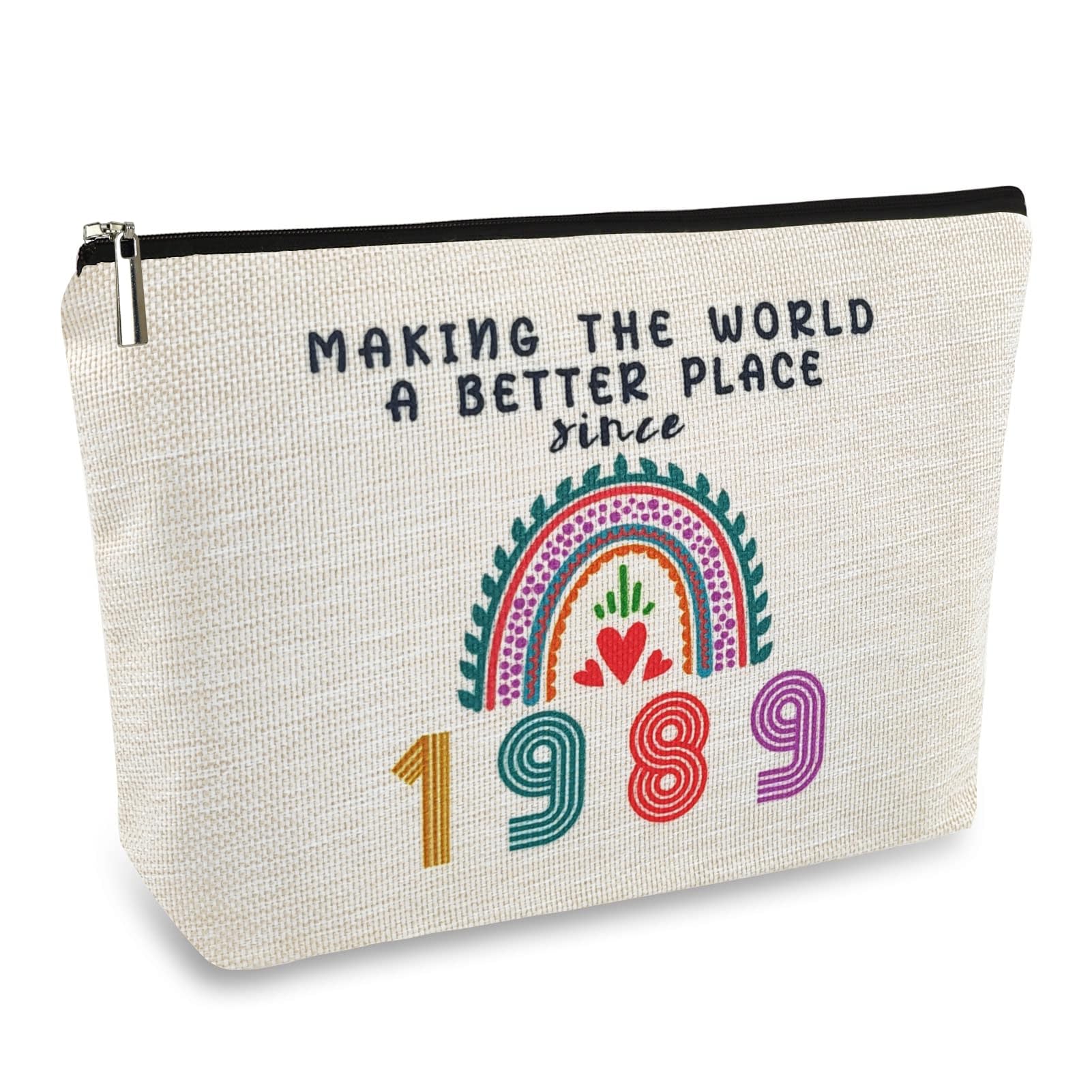36th Birthday Gifts for Women - Funny Makeup Bag for Wife, Mom, Sister & Best Friend | 1989 Themed Cosmetic Travel Bag | Perfect for Anniversary, Mother's Day & Christmas | Great for Travel, Spa Days & Daily Beauty Routine