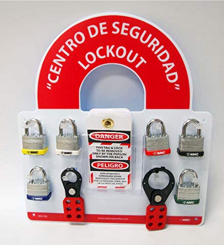 Mini Lockout Tagout (LOTO) Kit with Safety Supplies - Bilingual English/Spanish for Workplace Safety | Industrial Equipment Locking & Hazard Prevention