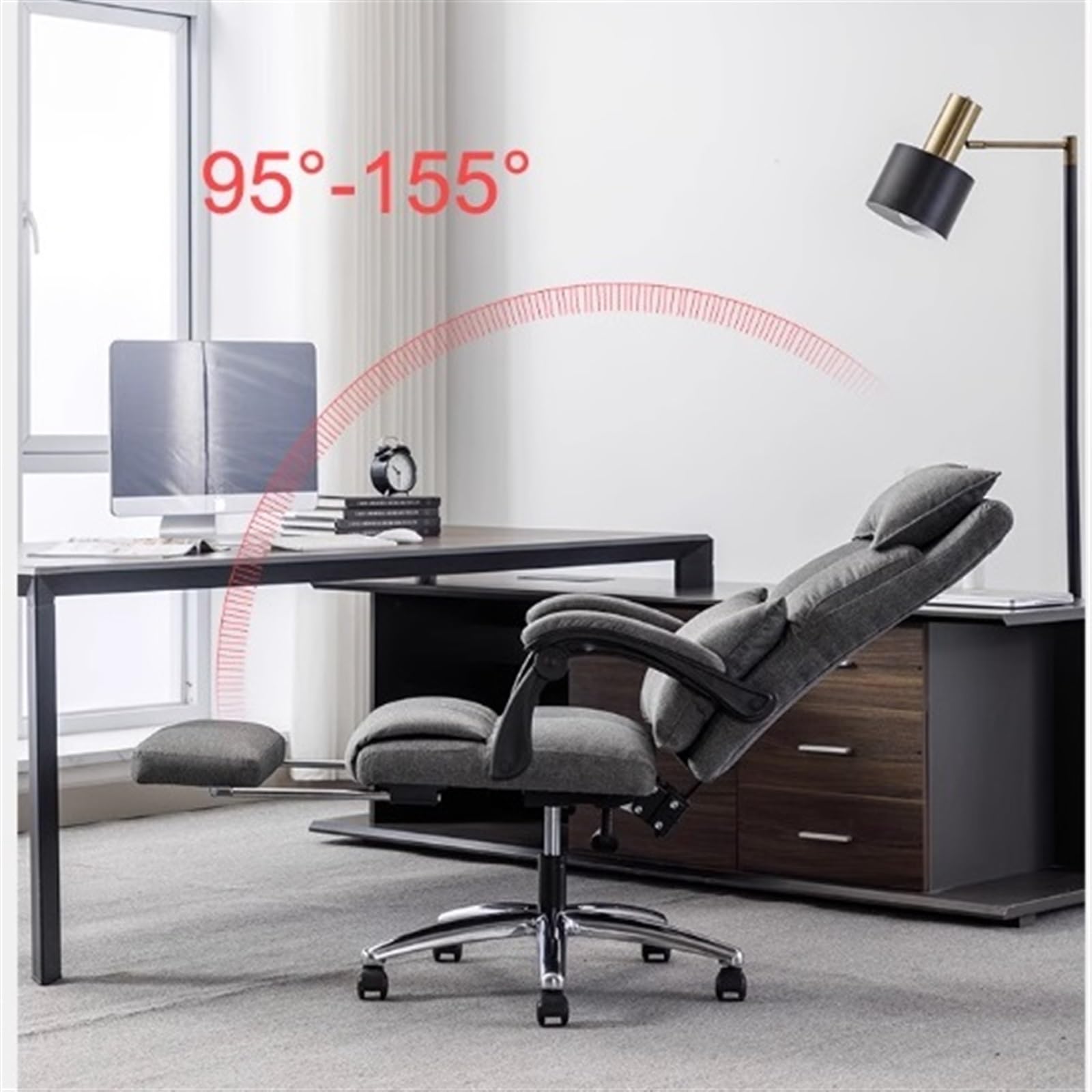 Ergonomic Executive Office Chair - High Back Swivel Computer Desk Chair with Wheels & Breathable Fabric - Adjustable Gaming Chair for Home & Office Workspace (White) - Perfect for Long Hours of Work, Gaming & Video Conferencing