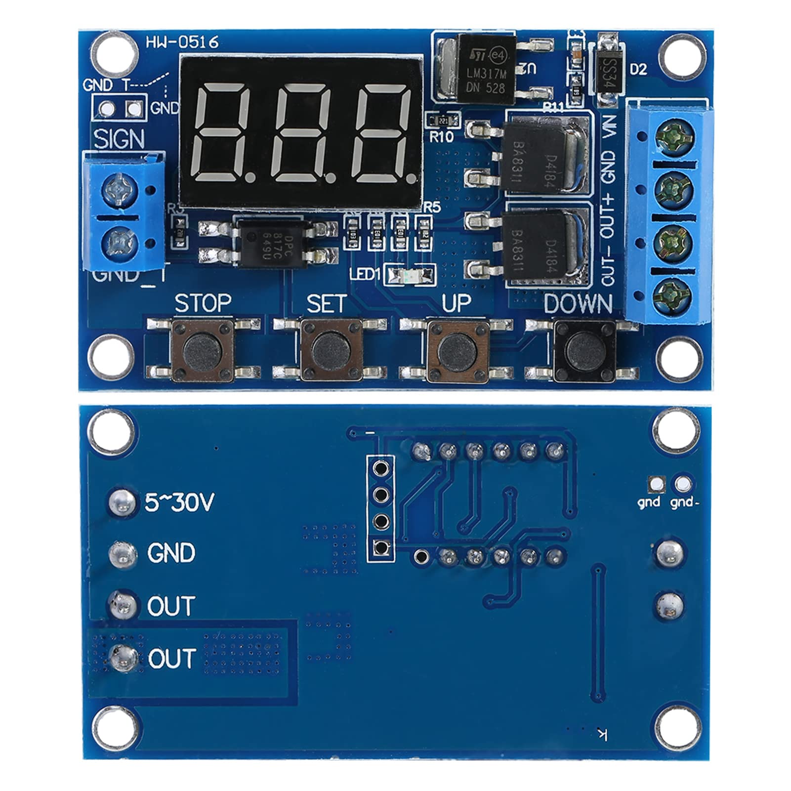 DC 5V-36V Adjustable Time Delay Relay Switch Module with LED Display - Perfect for Industrial Automation, Home Appliances, and DIY Electronics Projects