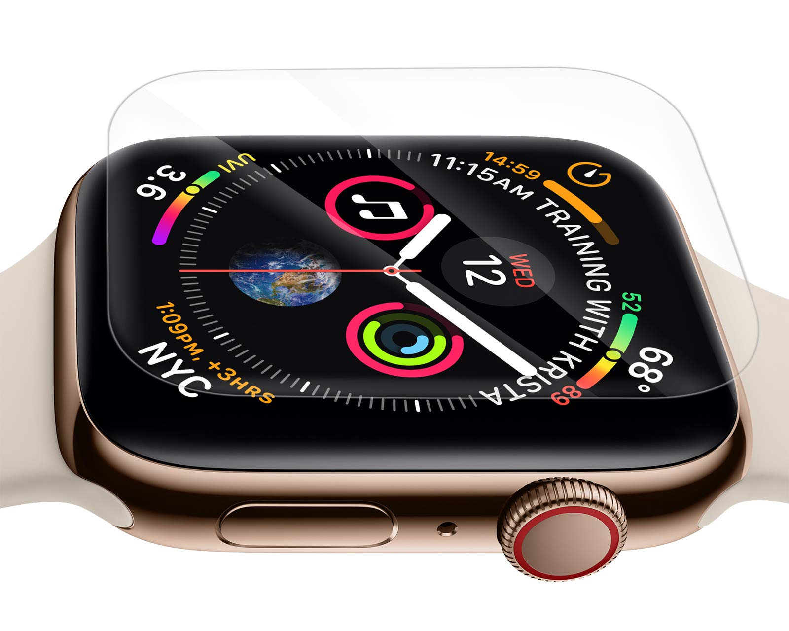 QDOS OptiGuard Force Apple Watch Screen Protector 40mm - Shatterproof for Active Lifestyles