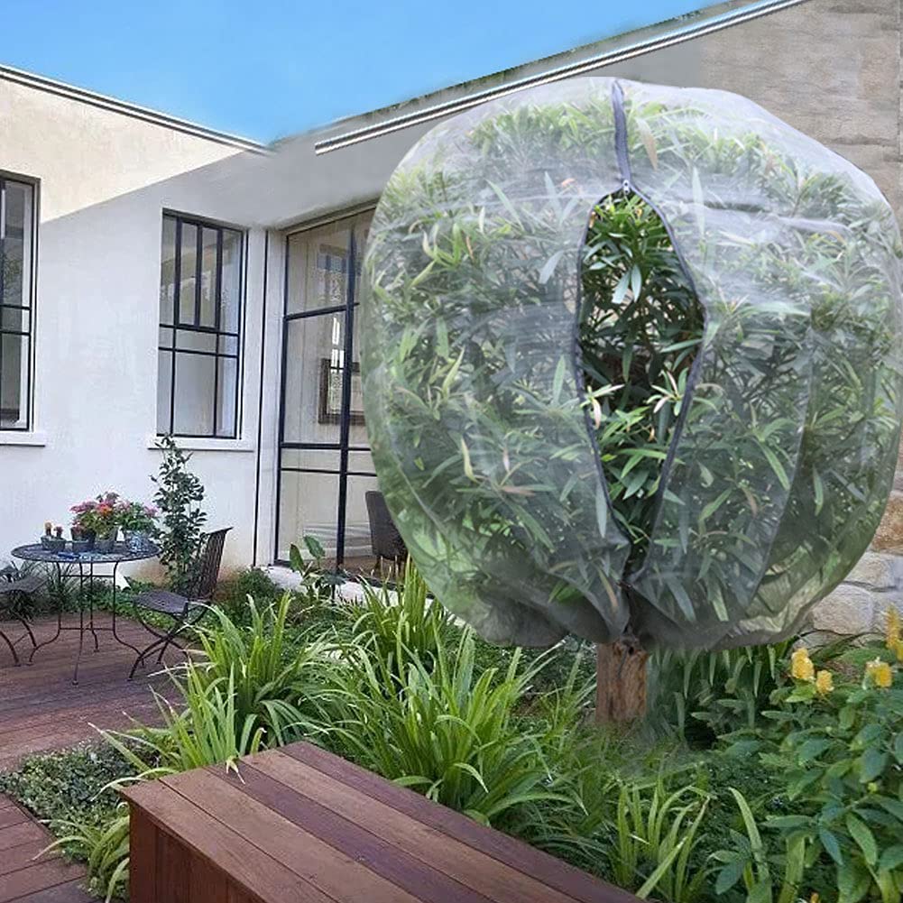 **Garden Plant Cover Netting Bags with Zipper - 72x76 Inch Large Plant Protection Mesh Net for Fruit Trees, Flowers & Vegetables - Durable Black Garden Netting (2-Pack) - Perfect for Pest Control, Frost Protection & Bird Prevention**