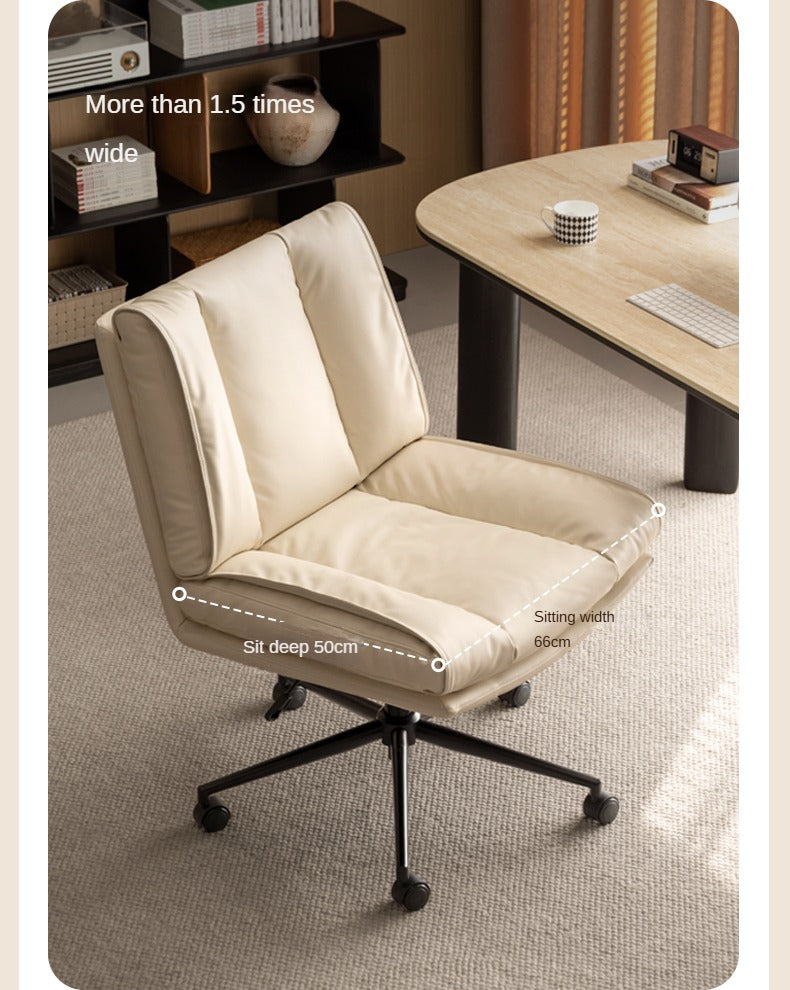 Organic Leather Soft Book Rotating Lift Chair Cream Style - Comfortable Recliner for Living Room, Bedroom & Office - Perfect for Reading, Relaxing & Napping