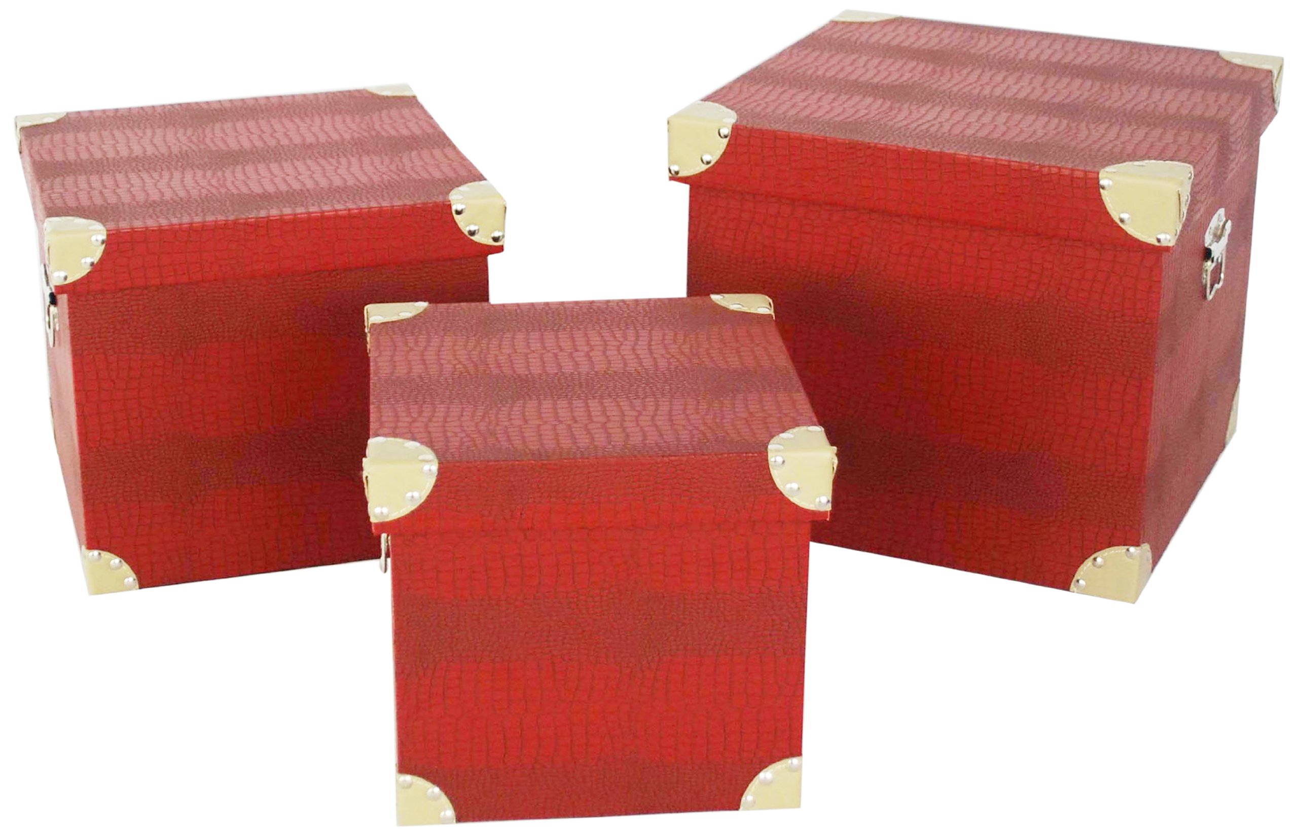 Screen Gems Medium Red Storage Box - Organizer for Home, Office & Closet - Perfect for Storing Toys, Books & Craft Supplies