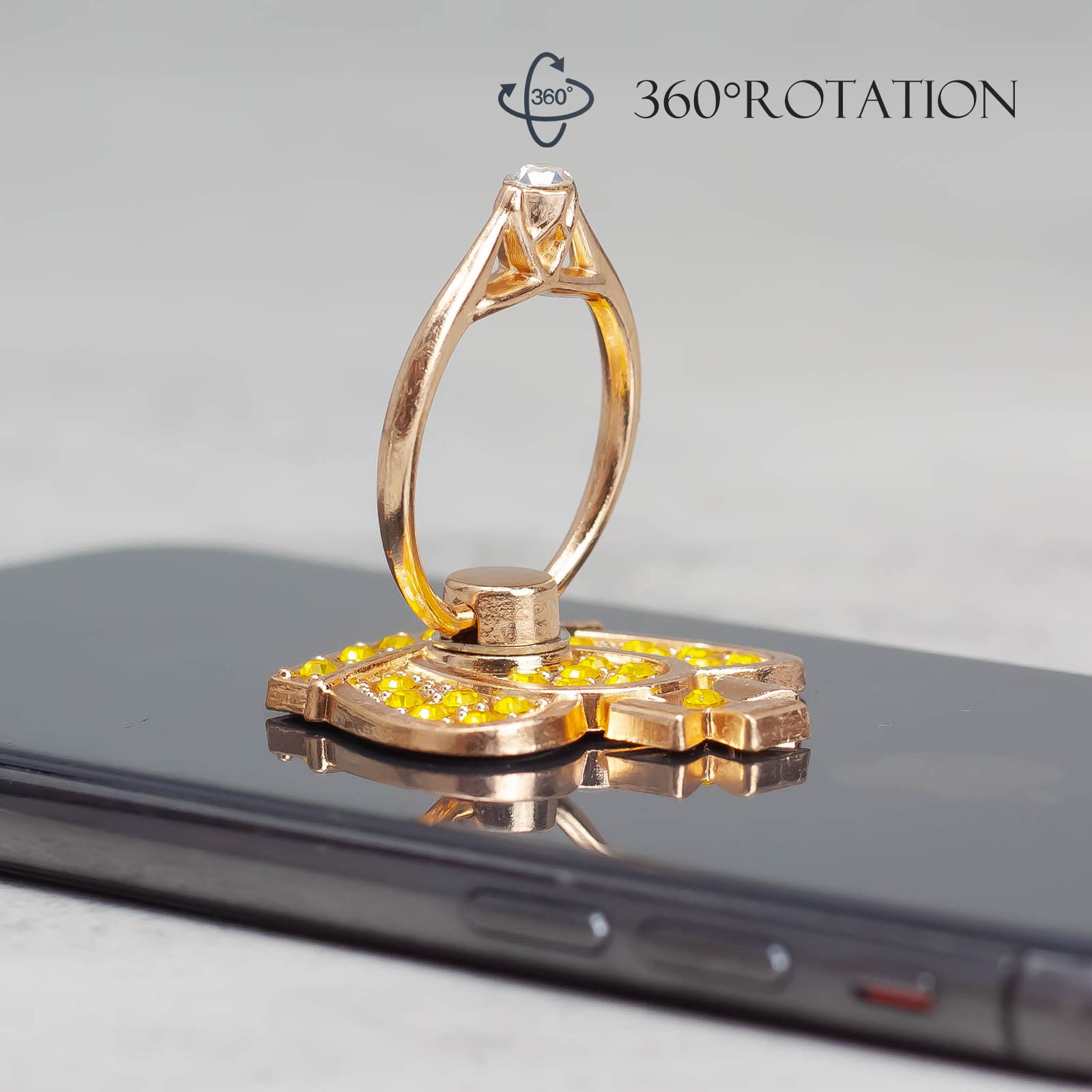 2-Pack Crown Glitter Bling Phone Ring Holder with Sparkle Rhinestones - Diamond Phone Grip Stand for iPhone, Samsung & Smartphones - Perfect for Selfies, Videos & Secure One-Handed Use
