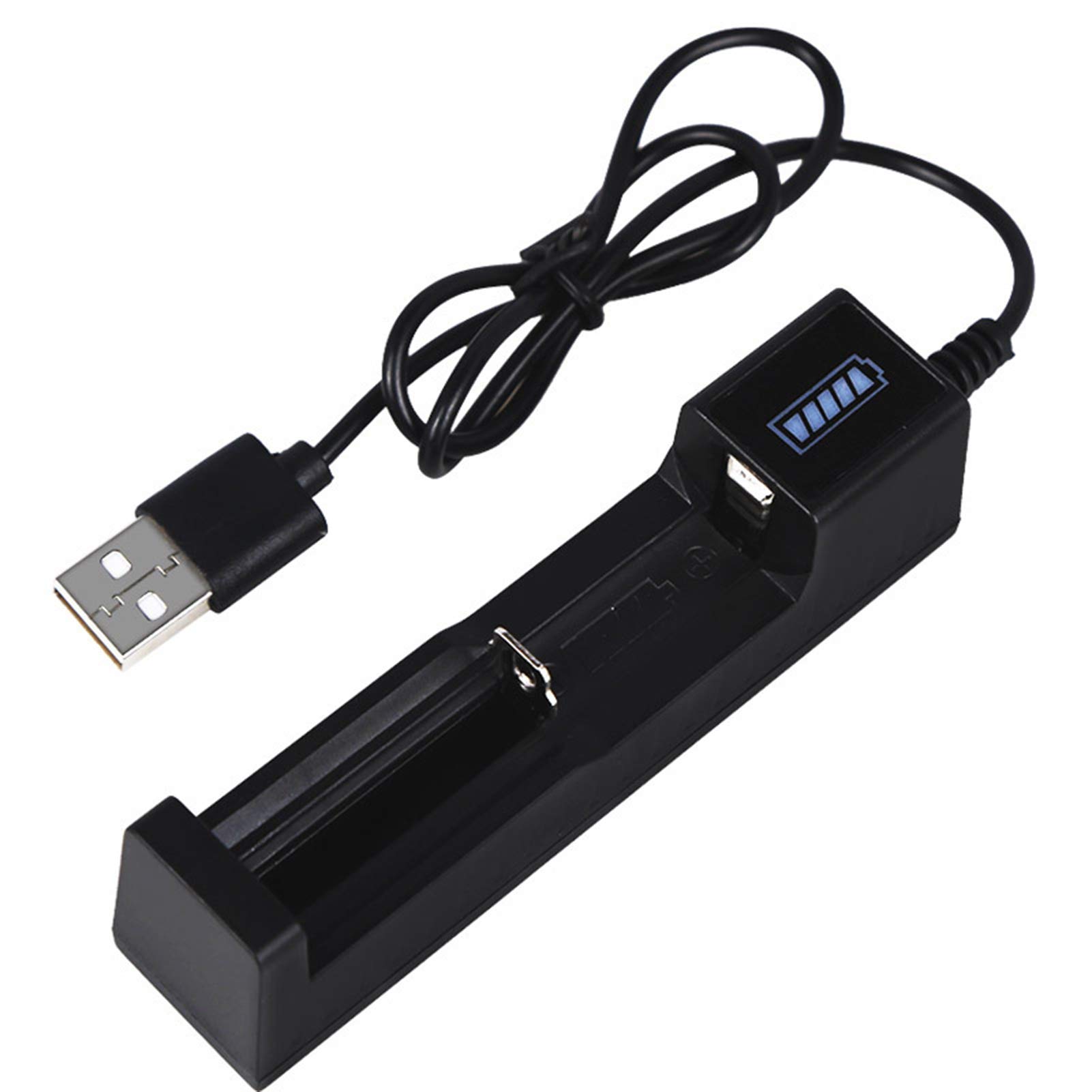 Universal USB Rechargeable Battery Charger for AA AAA Li-ion 10440 14500 16340 16650 14650 18350 18500 18650 Batteries - LED Indicator & Fast Charging - Perfect for Cameras, Flashlights, Toys, and Electronic Devices