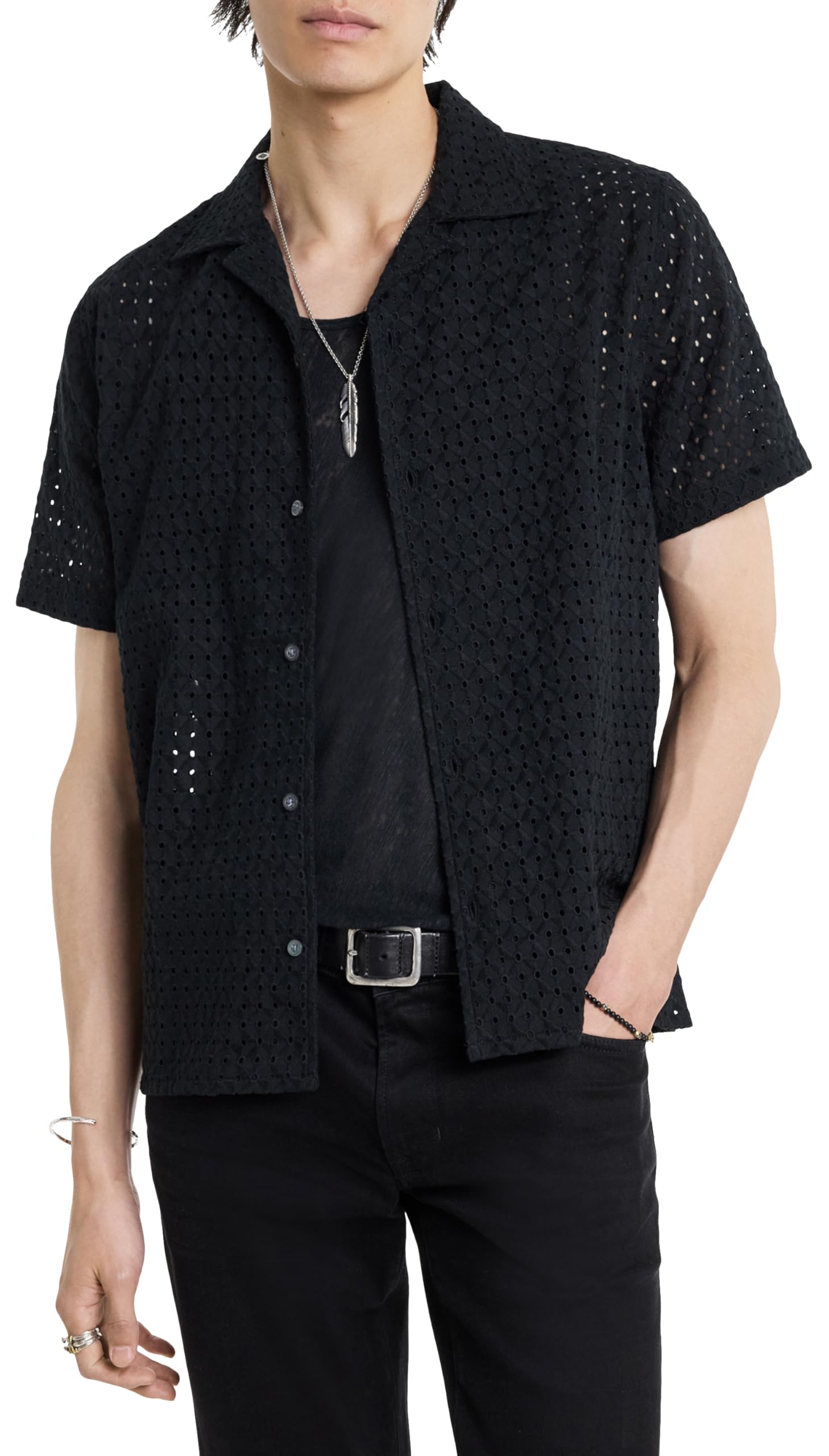 John Varvatos Men's Dan Shirt - Premium Slim Fit Casual Button Down Shirt for Work, Date Night & Business Casual Outfits