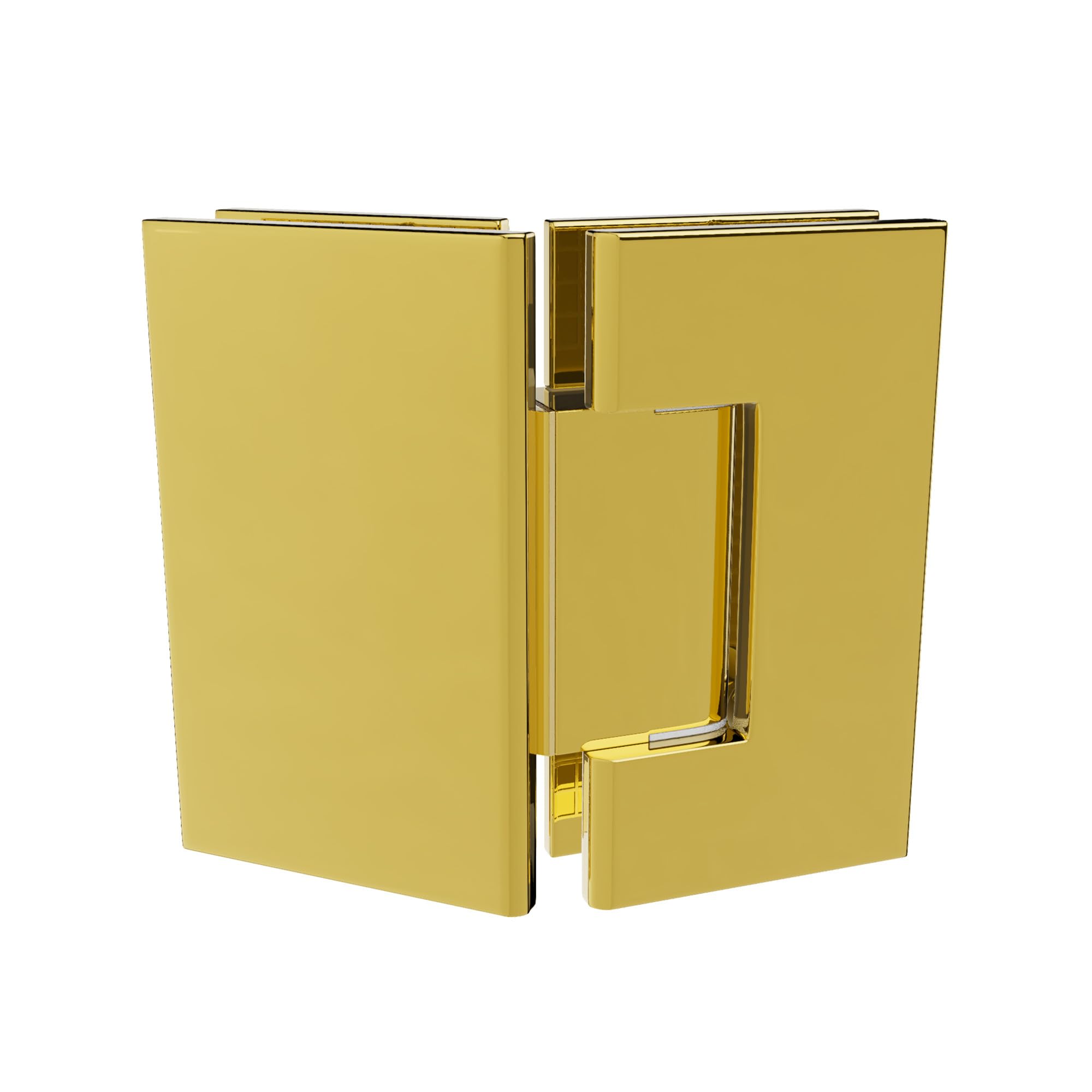 Brixwell H-M135GTG5-PB Maxum Series 135 Degree Glass to Glass Shower Door Hinge with 5 Degree Pin - Polished Brass for Frameless Shower Enclosures & Bathroom Renovations