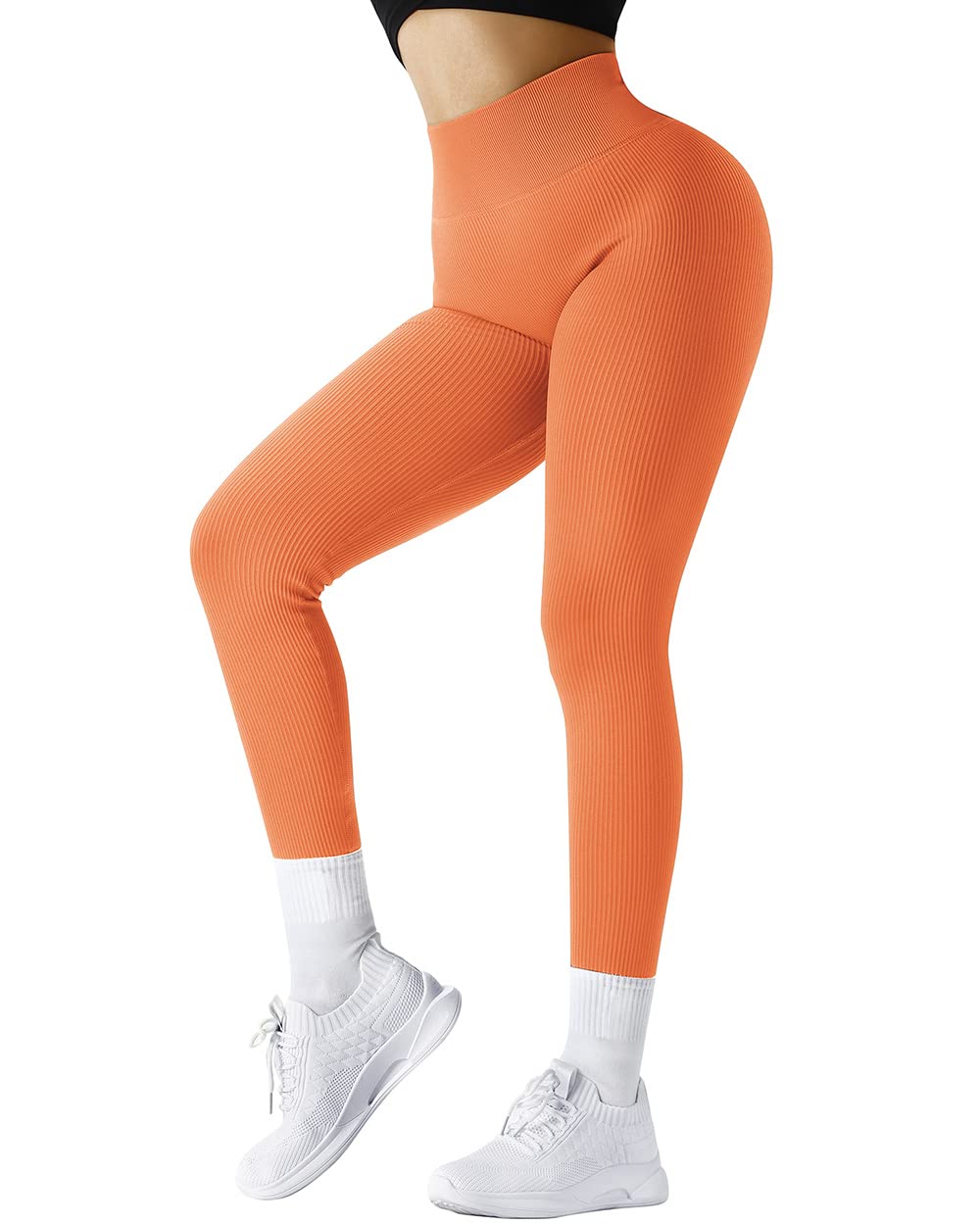 SUUKSESS Women's High Waisted Ribbed Seamless Leggings - Workout, Gym, Yoga Pants for Women - Perfect for Running, Pilates & Lounge Wear