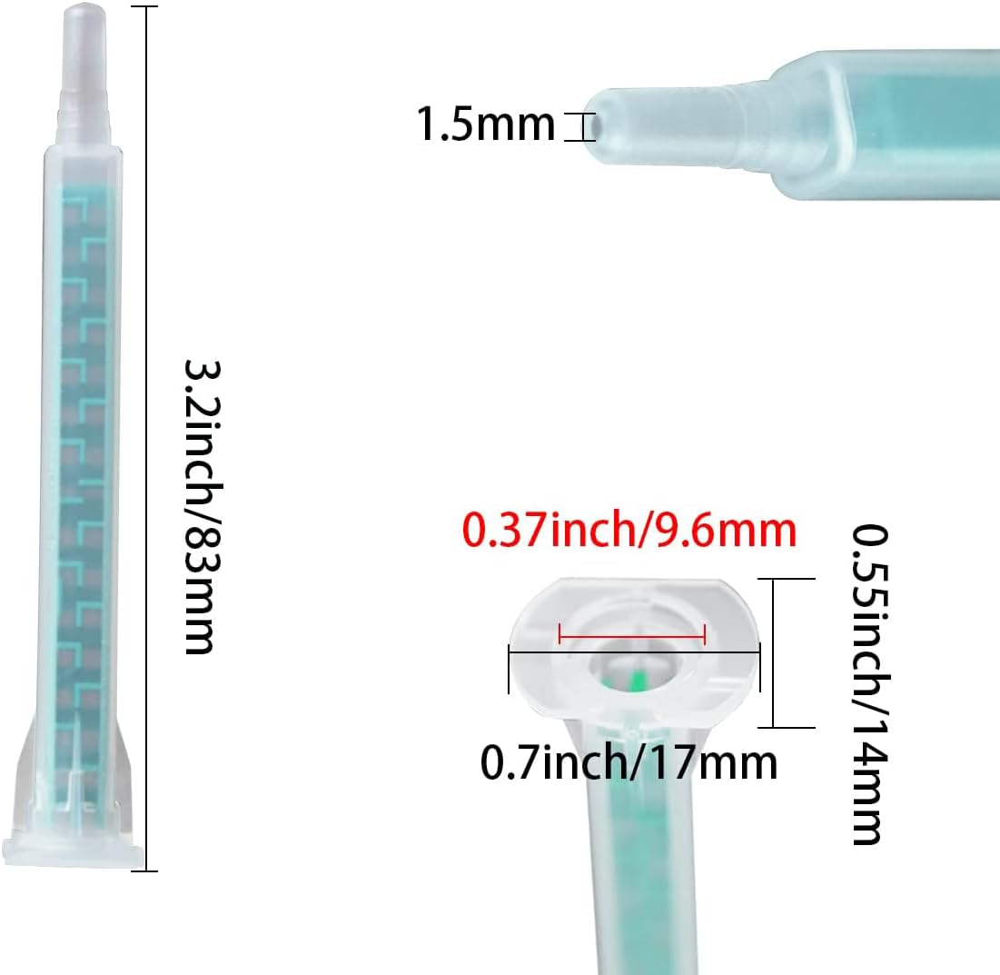 21 Pcs 3.3 Inch Epoxy Mixing Nozzle Tips for Adhesive Gun Applicator - Static Mixer Plastic Resin Dispensing Tips for DIY Crafts, Woodworking & Home Repairs
