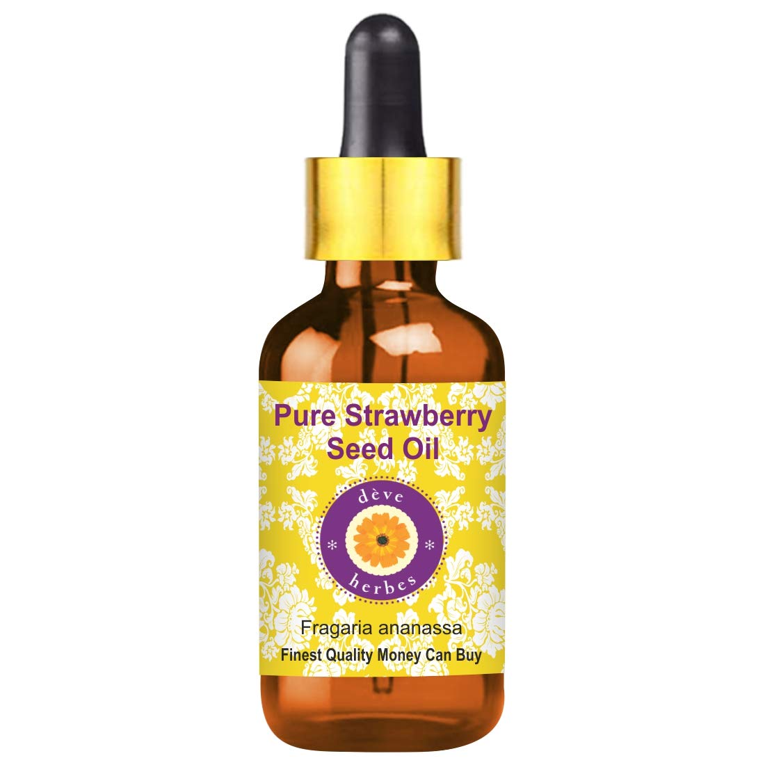 Pure Strawberry Seed Oil (Fragaria Ananassa) - 100% Natural, Therapeutic Grade with Glass Dropper - 15ml for Skin Care, Aromatherapy & Hair Treatment
