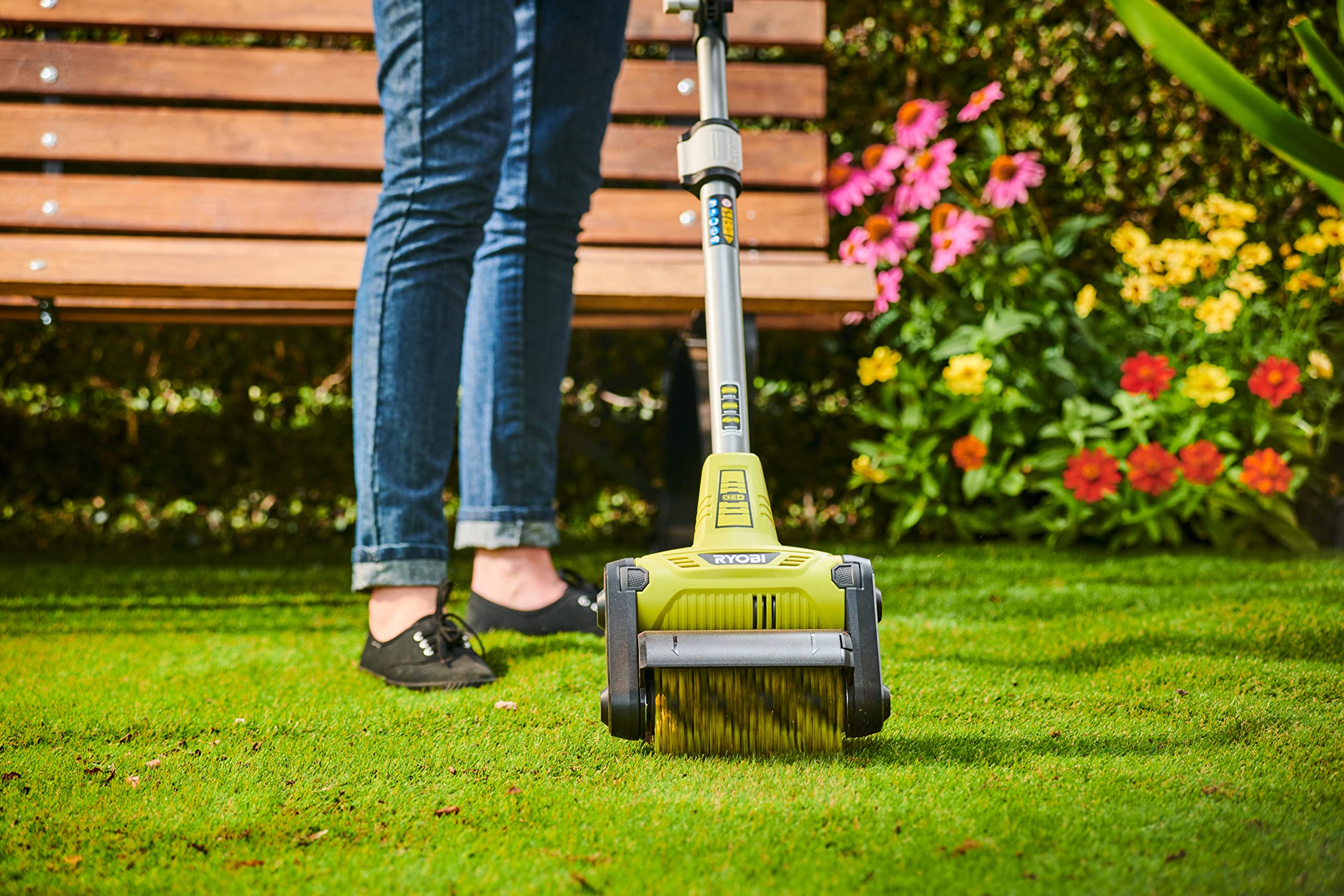RYOBI RY18PCB-0 ONE+ 18V Cordless Patio Cleaner with Scrubbing Brush (Bare Tool) - Ideal for Cleaning Decks, Driveways & Outdoor Surfaces