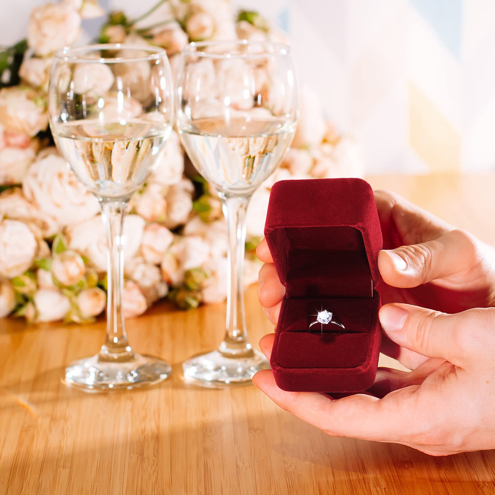 BBTO 36-Piece Velvet Ring Box Set - Premium Wedding & Engagement Ring Gift Boxes for Proposals, Jewelry Display Cases - Perfect for Anniversaries, Birthdays & Special Occasions (Red) - Elegant Ring Storage & Presentation Solution for Bridal Shops, Jewelers & Romantic Events